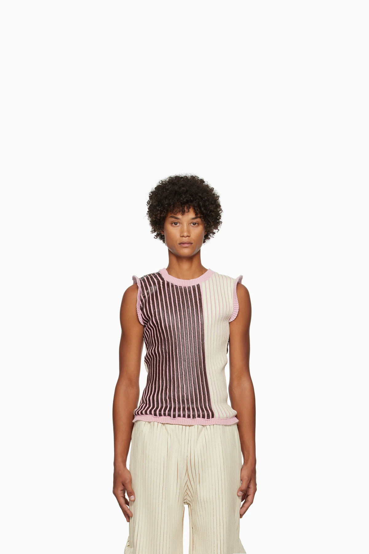 SSENSE Exclusive Off-White & Brown Tank Top