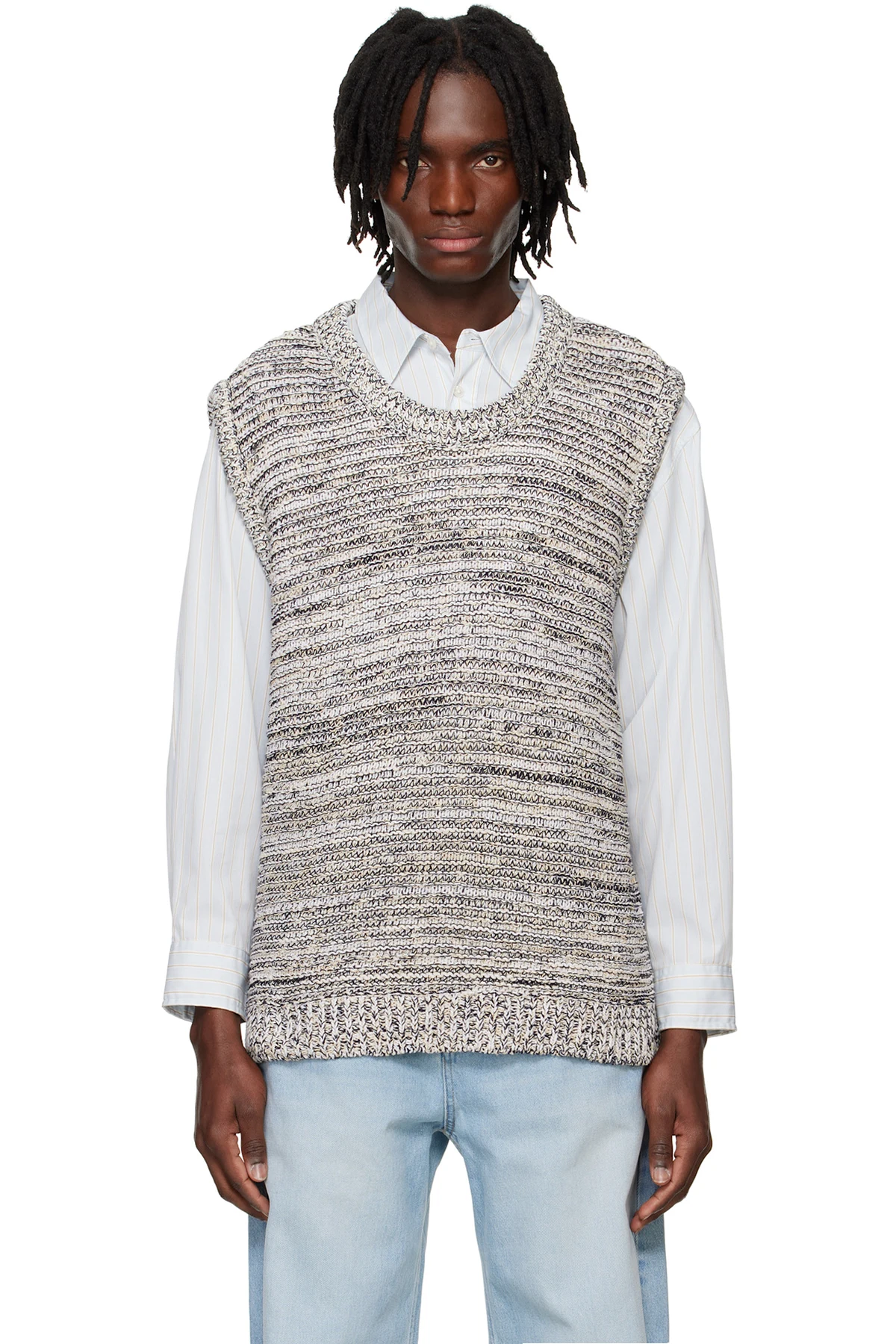 Black & White Marled Vest