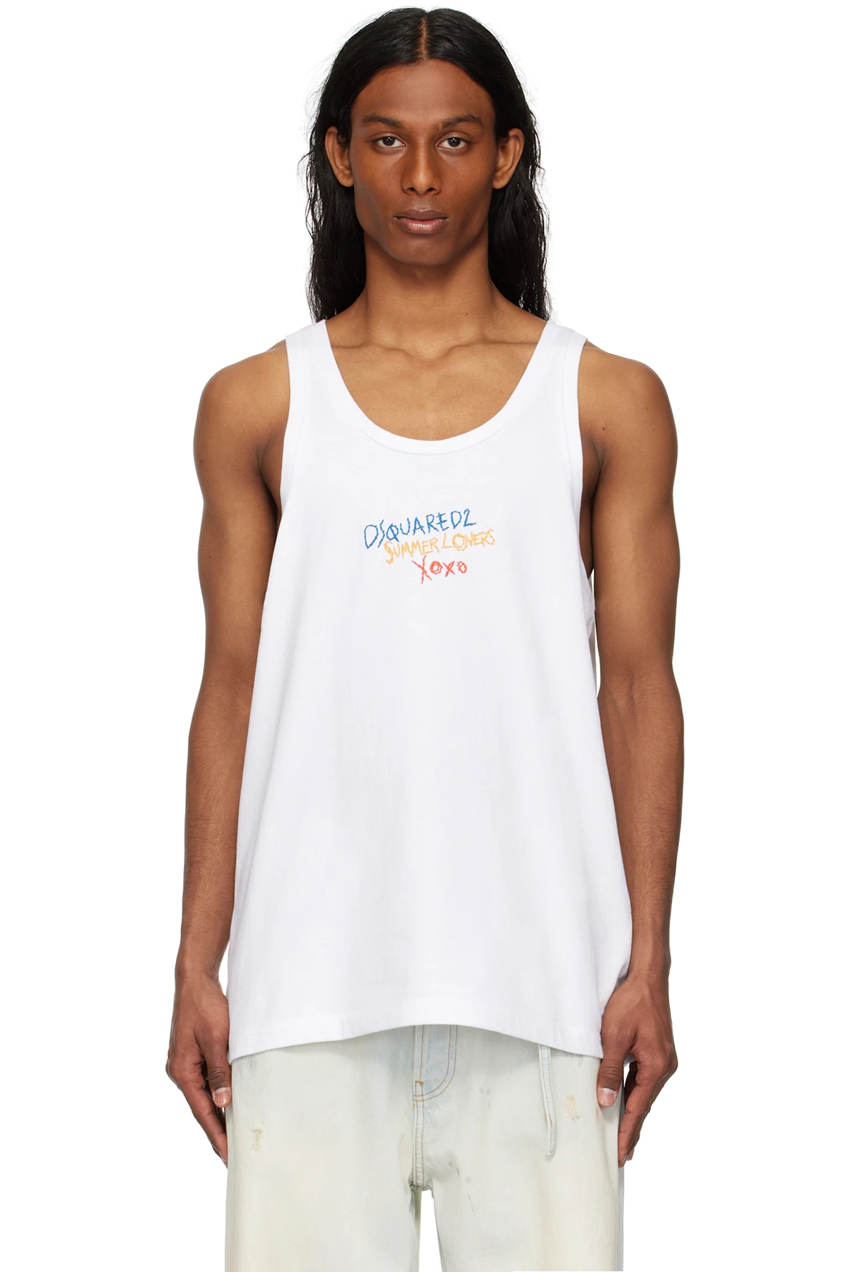 White 'Summer Lovers' Sport Fit Tank Top