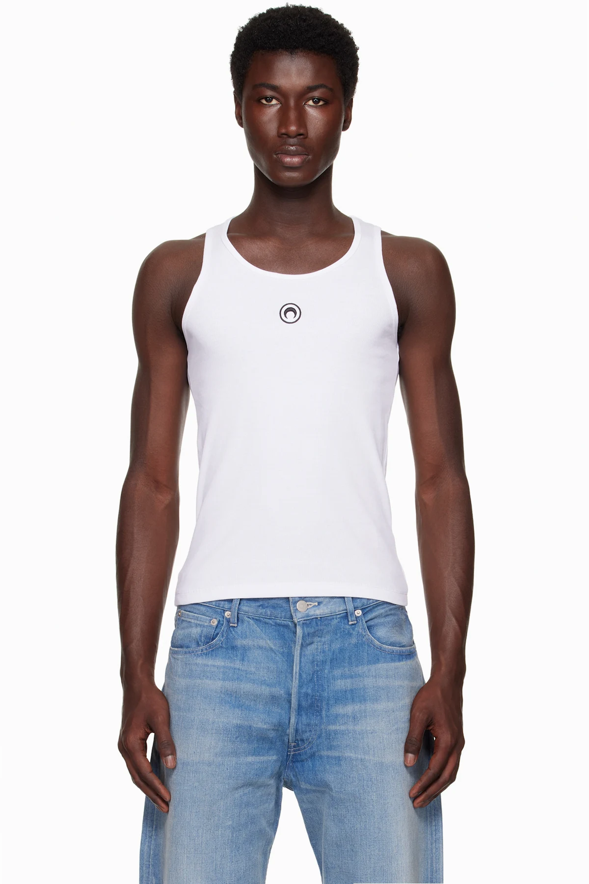 White Organic Cotton Rib Tank Top