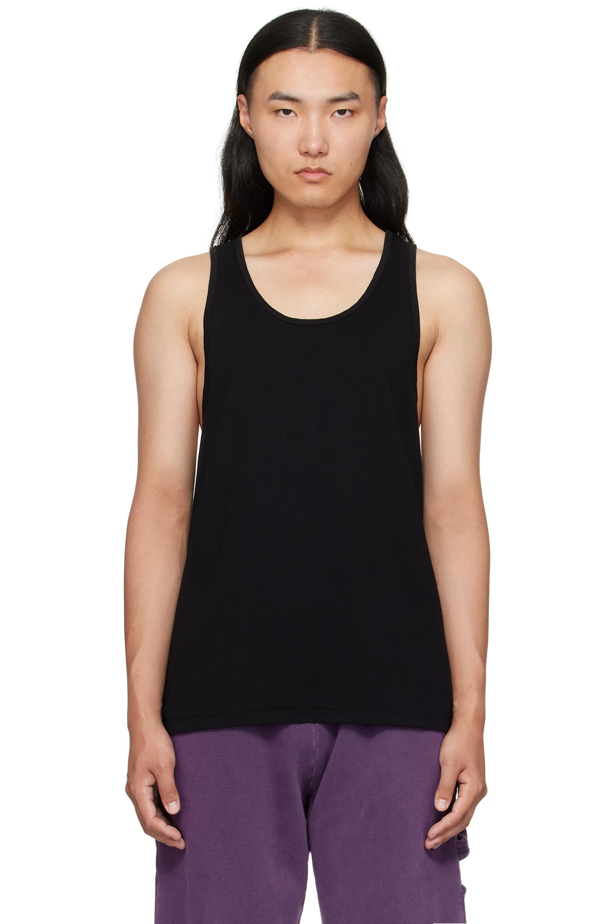 Black Cotton Tank Top