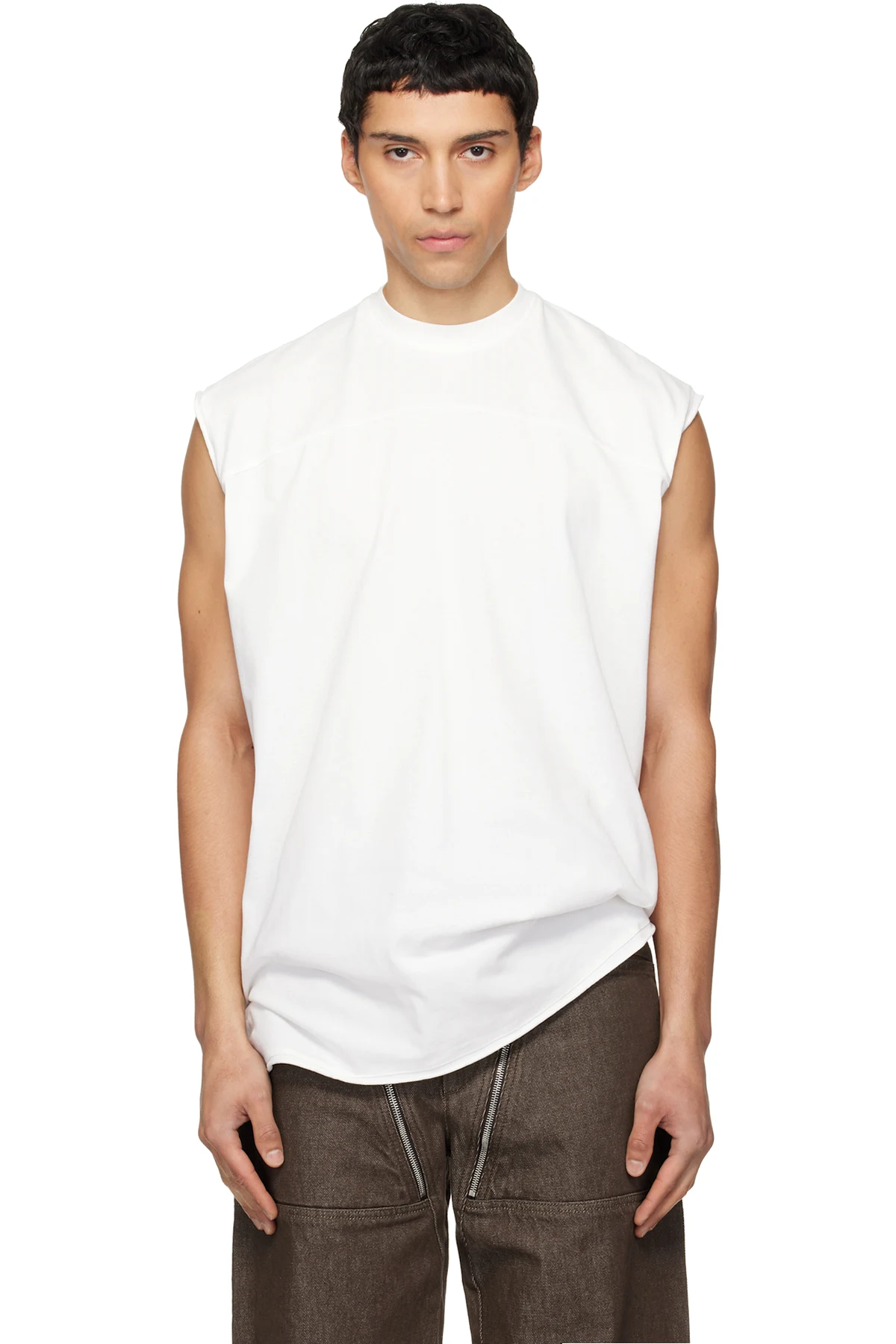 White Muscle Tank Top