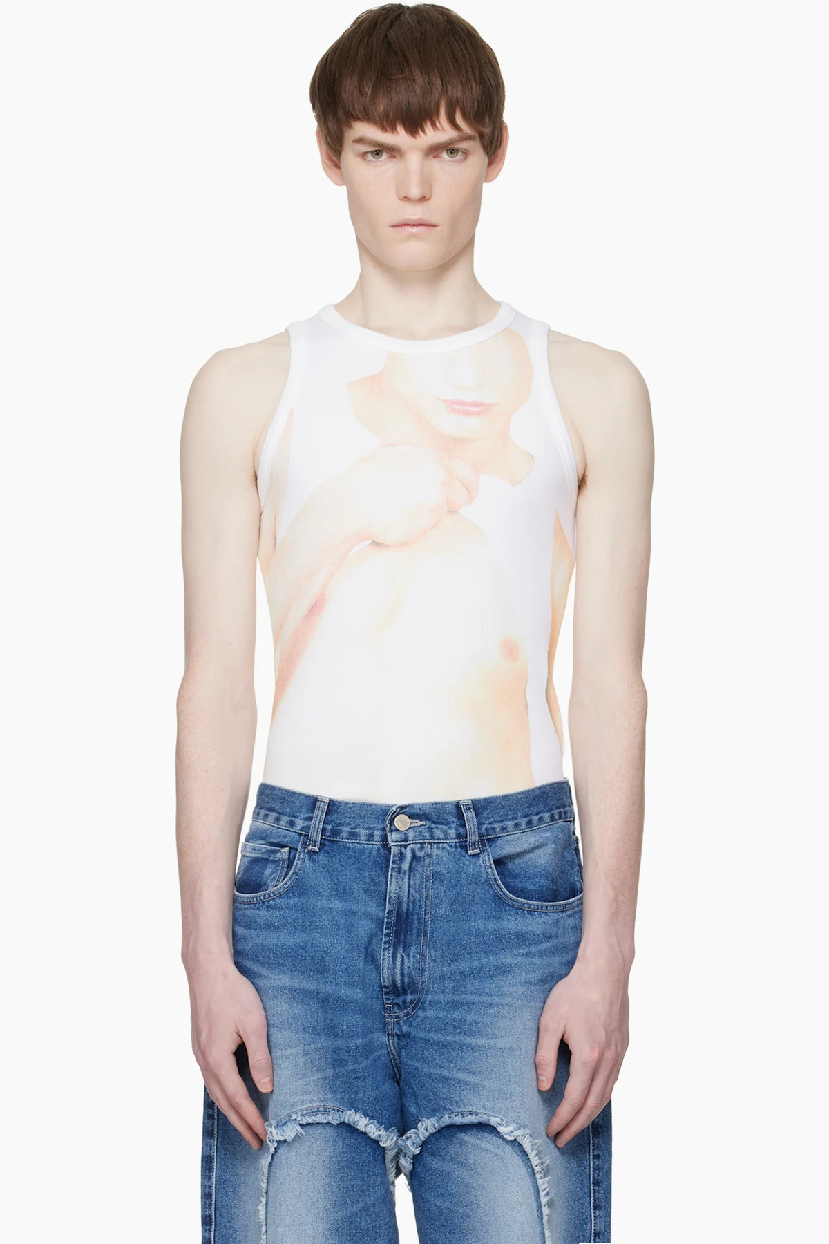 White 'Tank Top, Power Bottom' Tank Top