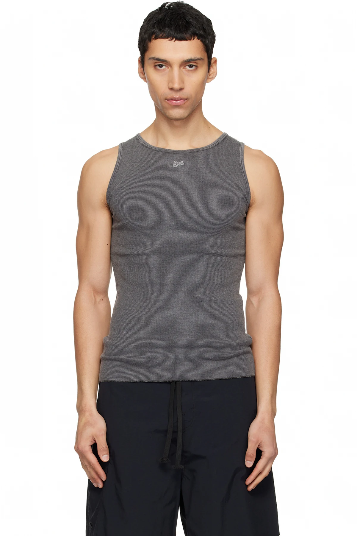Gray Logo Patch Tank Top