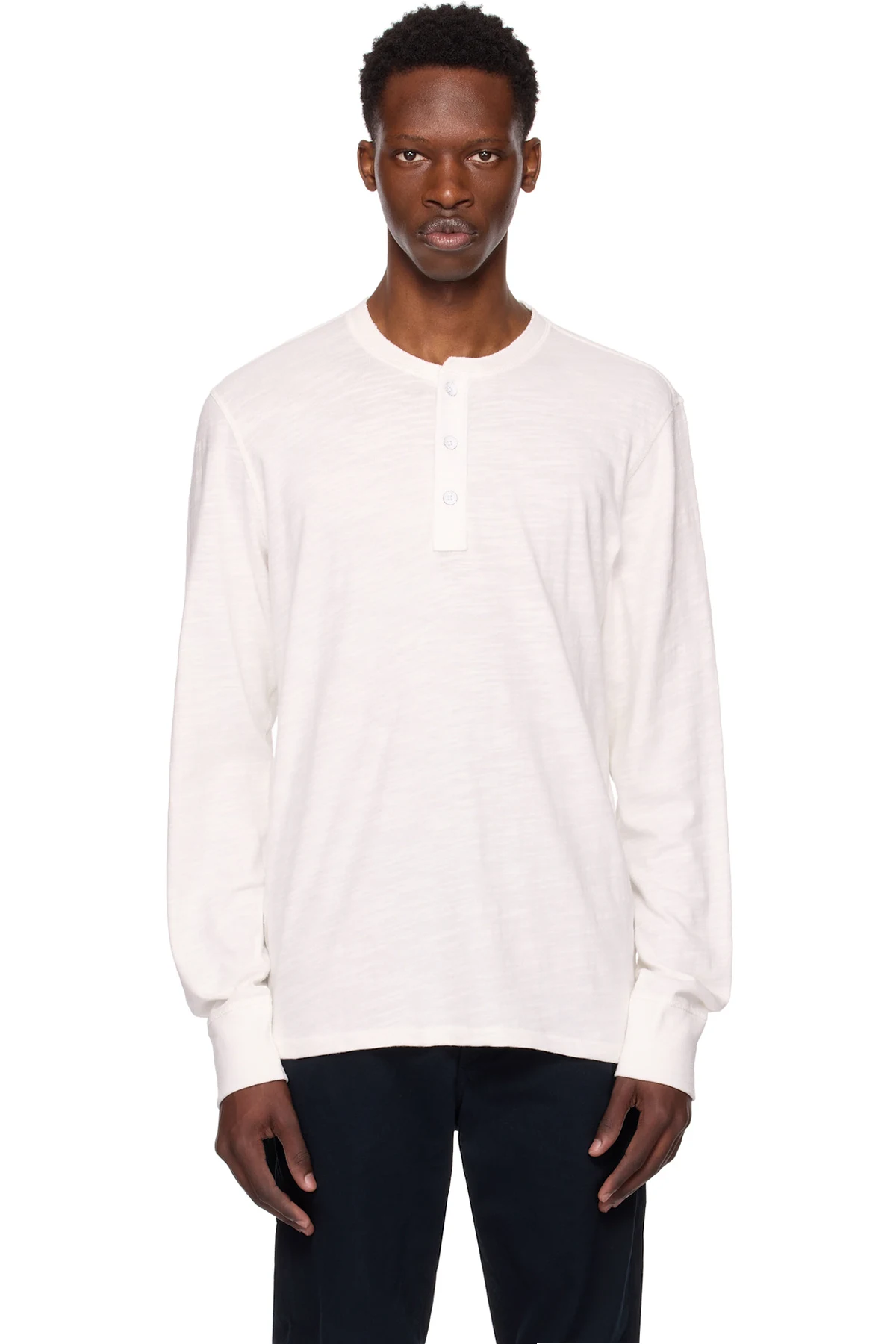 White Classic Flame Henley