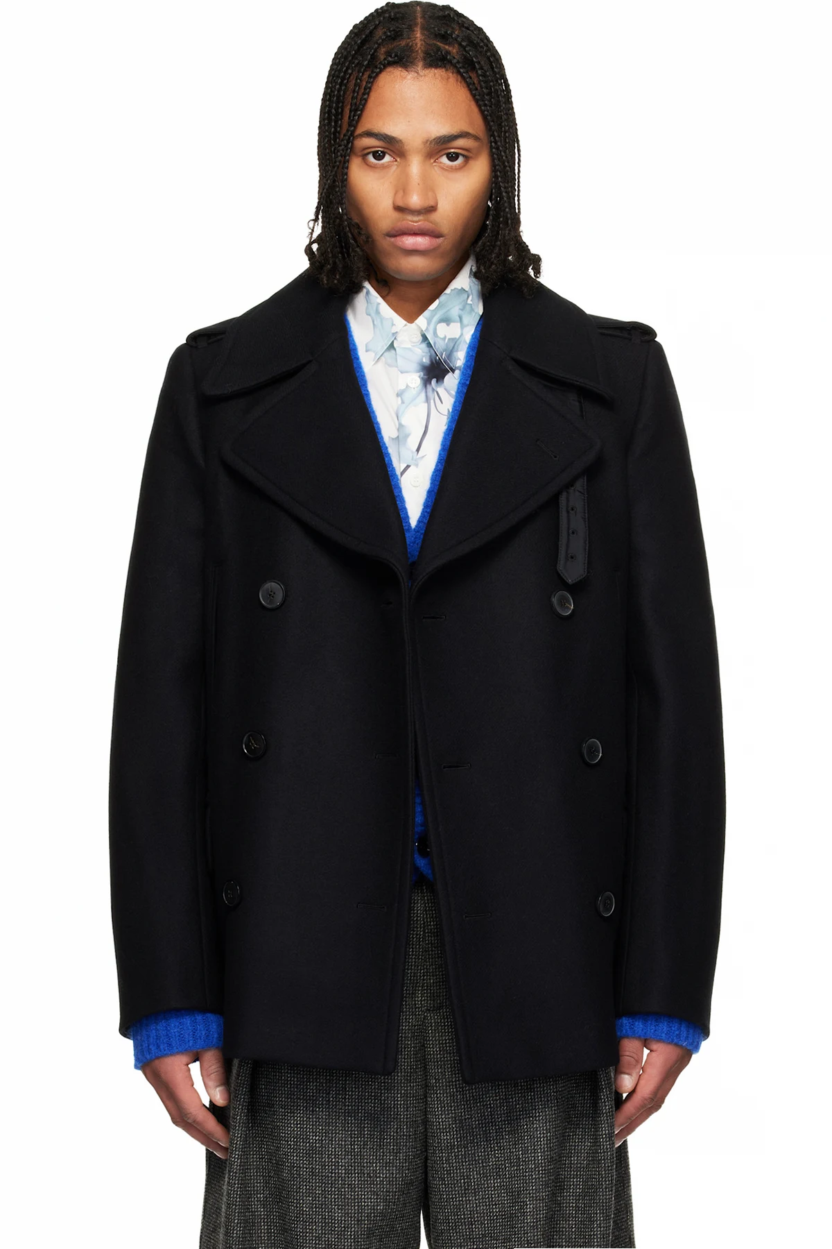 Black Melton Peacoat