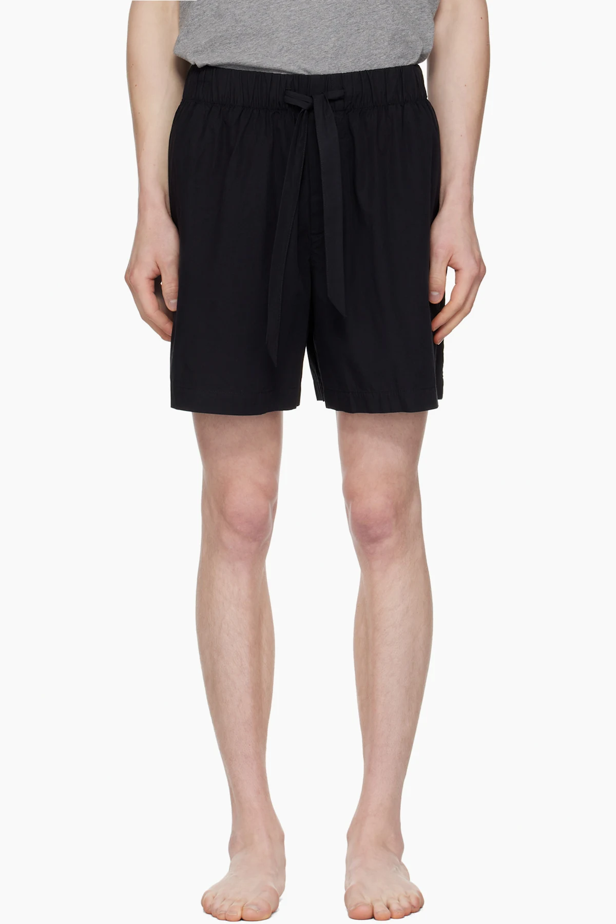 Black Poplin Pyjama Shorts
