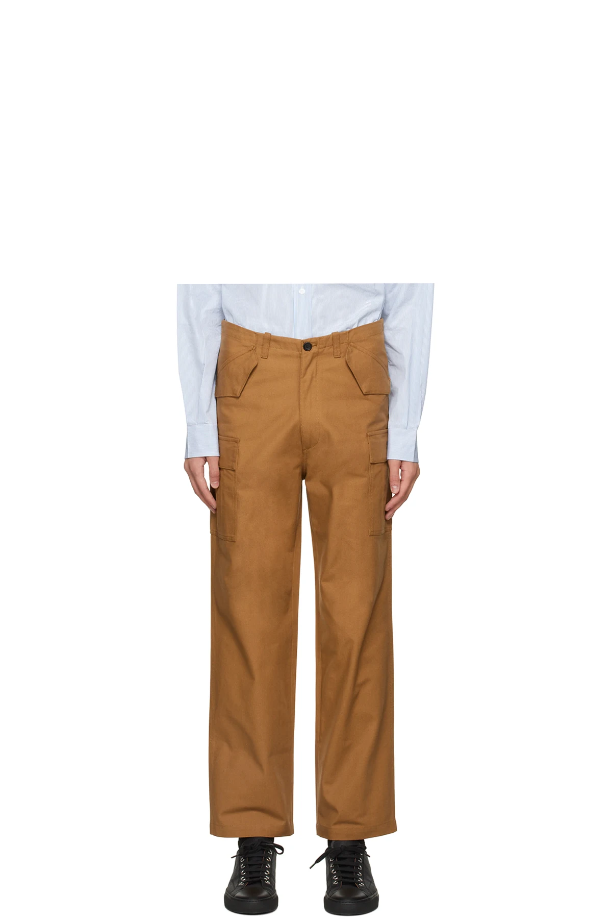 Khaki Zip Cargo Pants