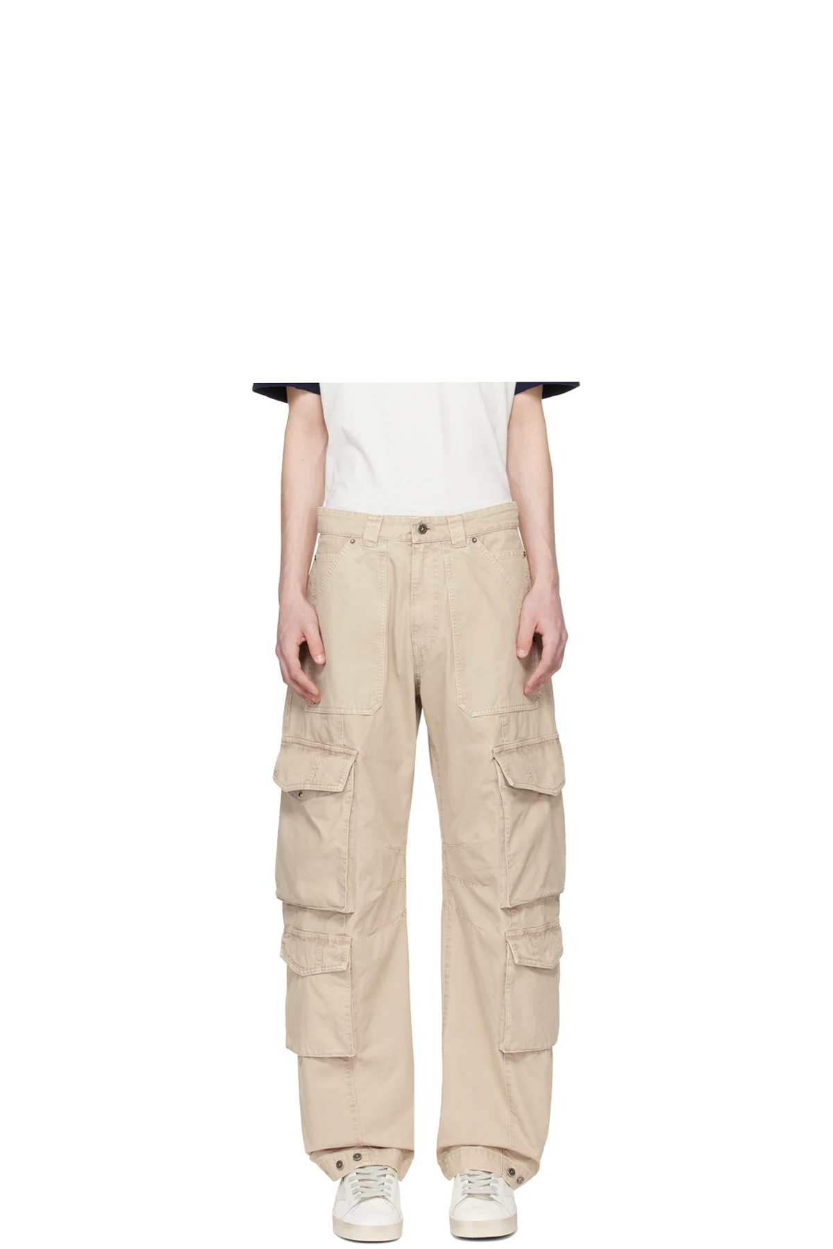 Beige Pocket Cargo Pants
