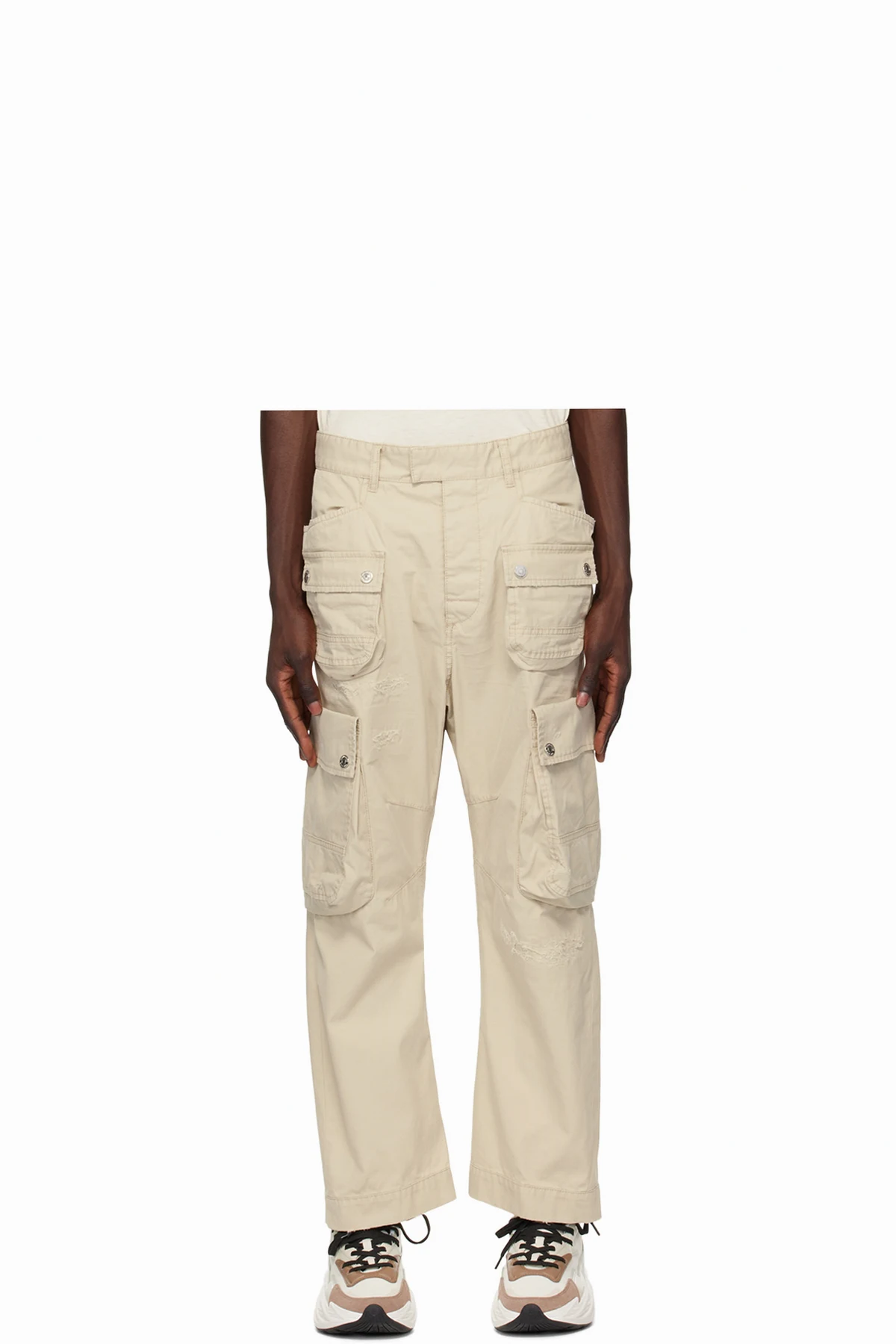 Beige Multipocket Cargo Pants