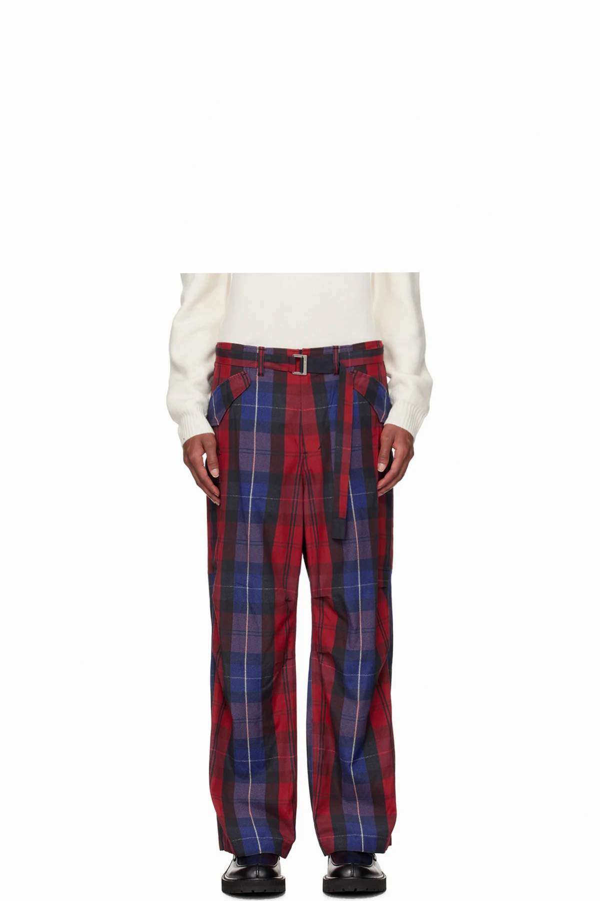 SSENSE Exclusive Red Plaid Cargo Pants