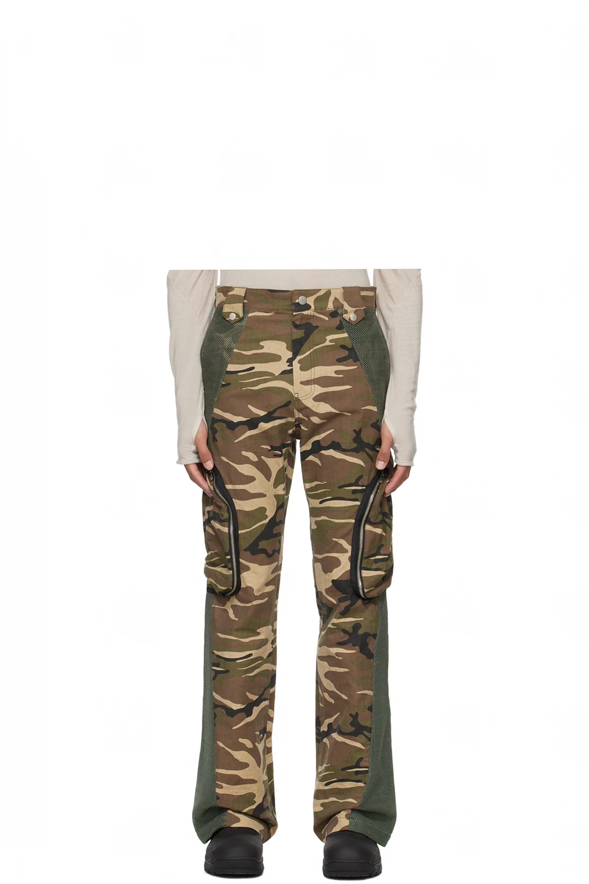 SSENSE Exclusive Green Camouflage Cargo Pants