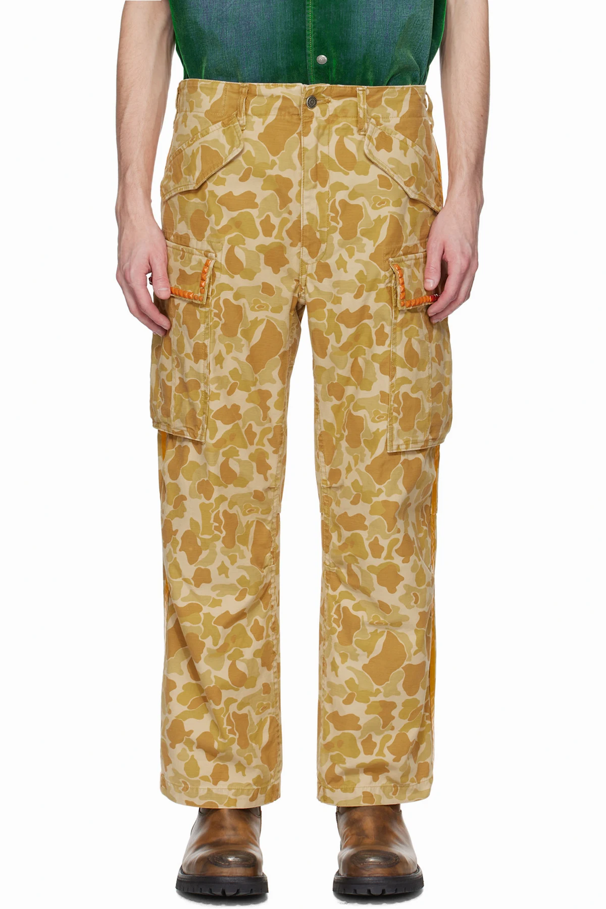 Yellow Cooper Camouflage Cargo Pants