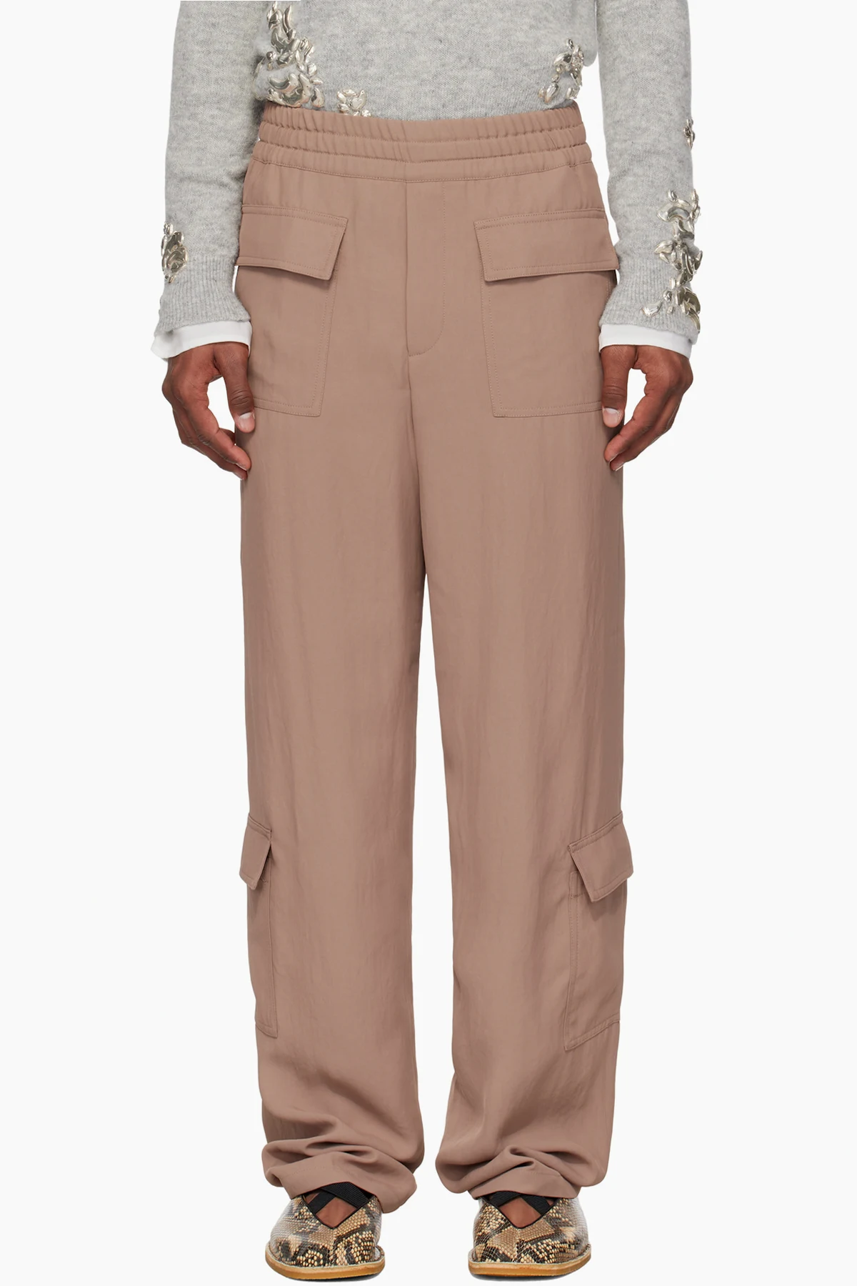 Pink Twill Cargo Pants
