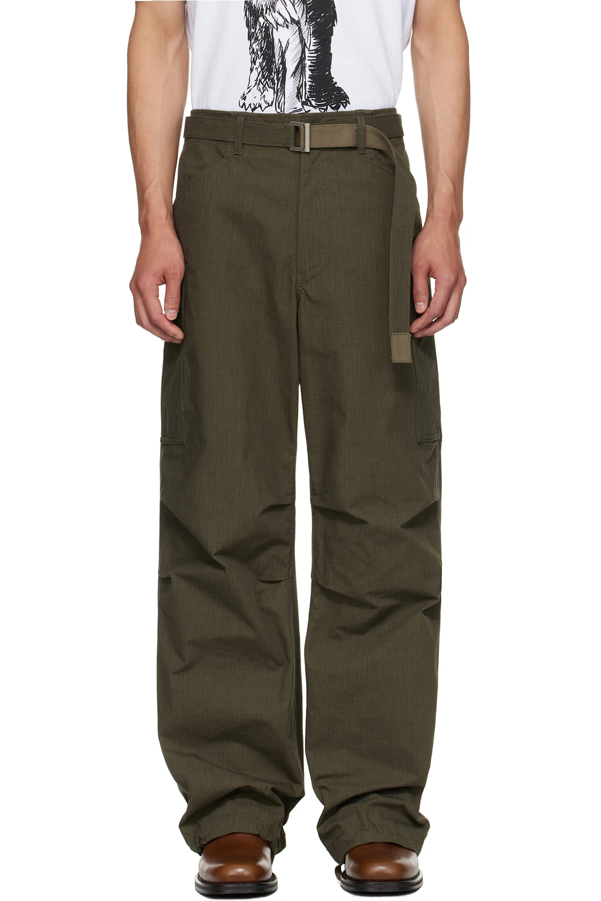 Khaki Ripstop Cargo Pants