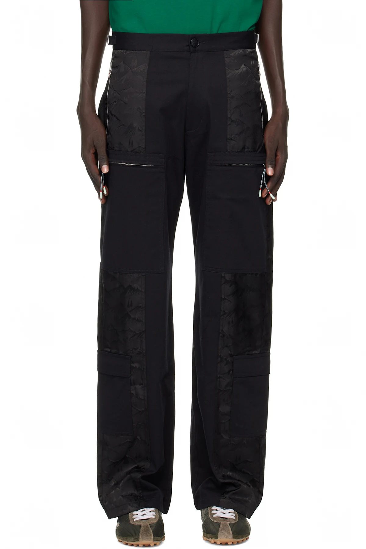 Black Nylon Mountain Camo Cargo Pants