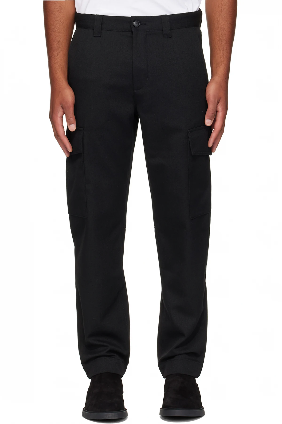 Black Gabardine Cargo Pants
