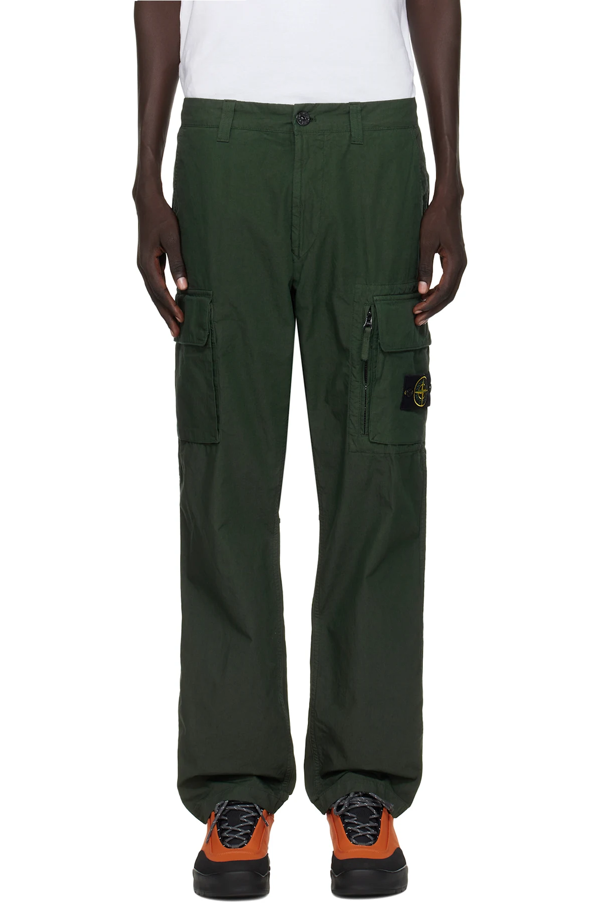 Green 3100006 Canvas Weave Cotton Cargo Pants