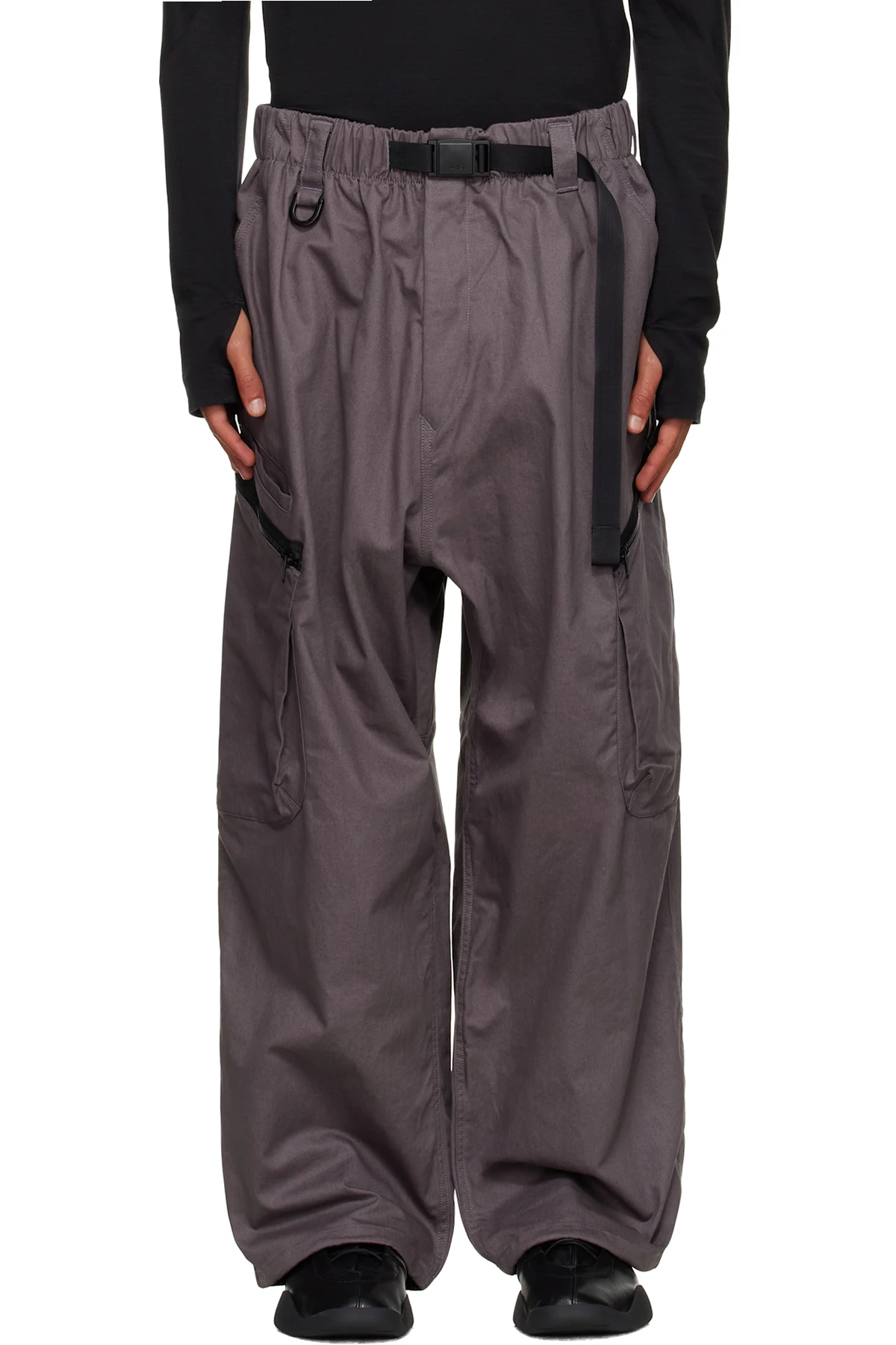 Gray Twill Cargo Pants