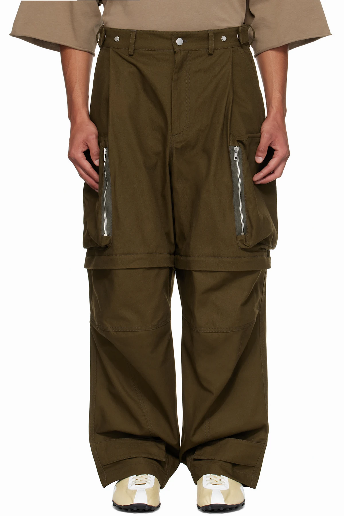 Khaki Cotton Cargo Pants