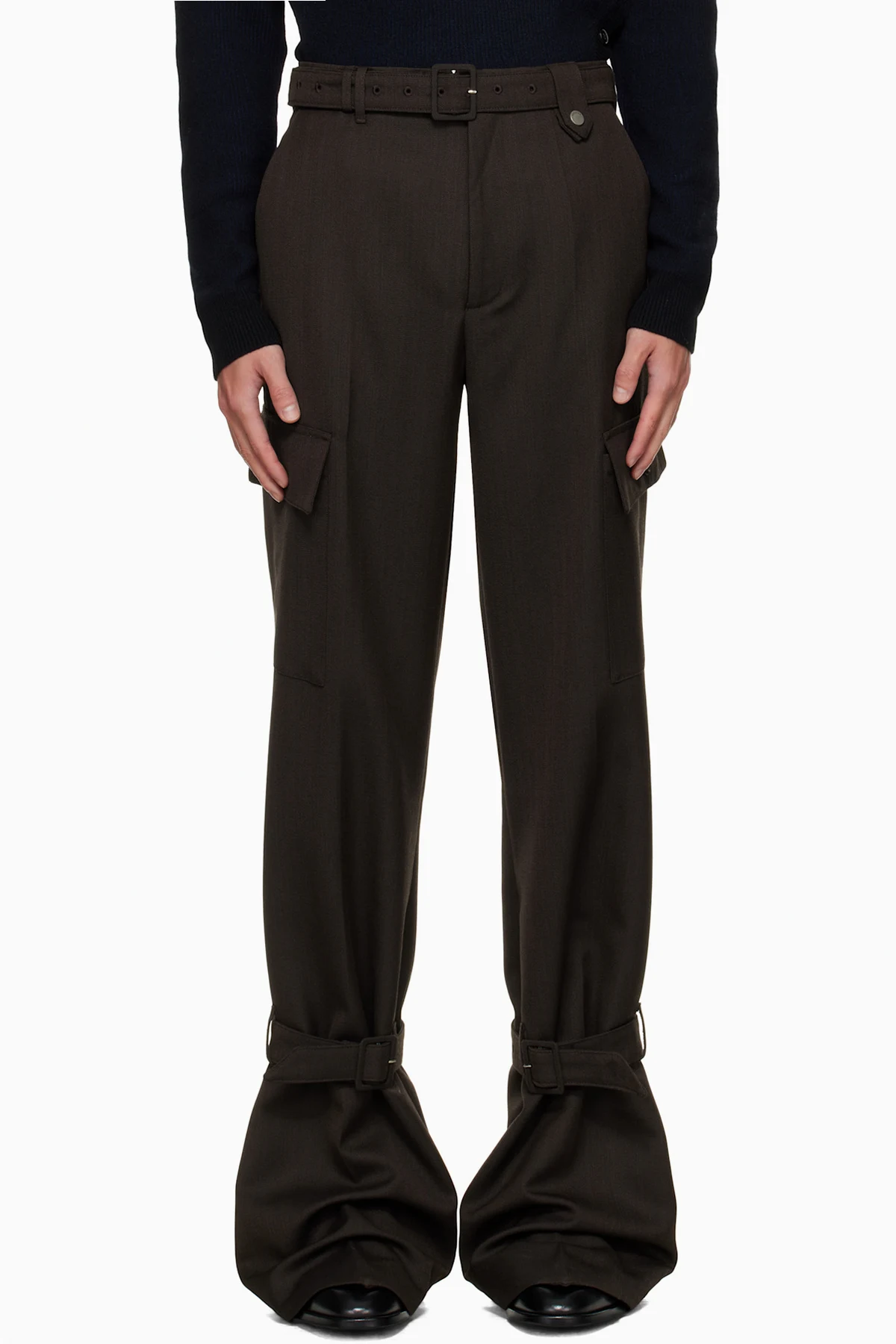 Brown Belted Cargo Pants