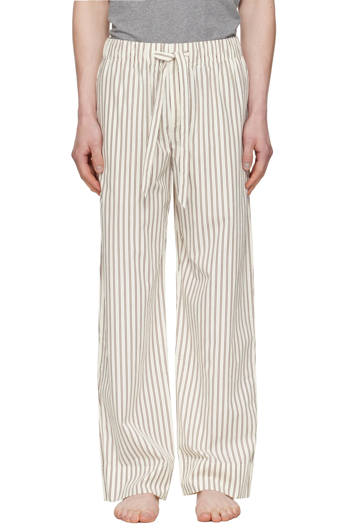 Brown & Off-White Poplin Pyjama Pants