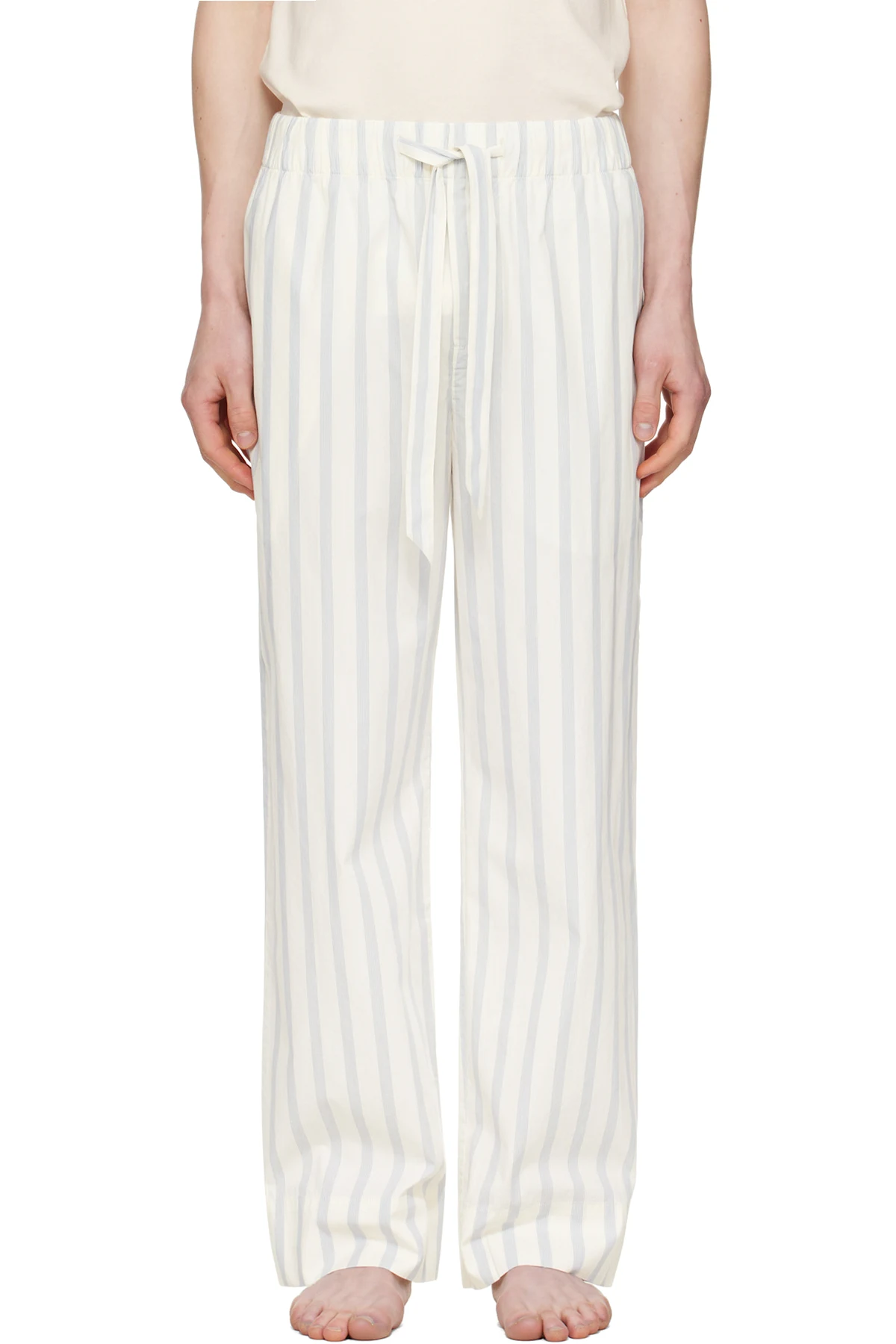 Off-White & Navy Poplin Pyjama Pants
