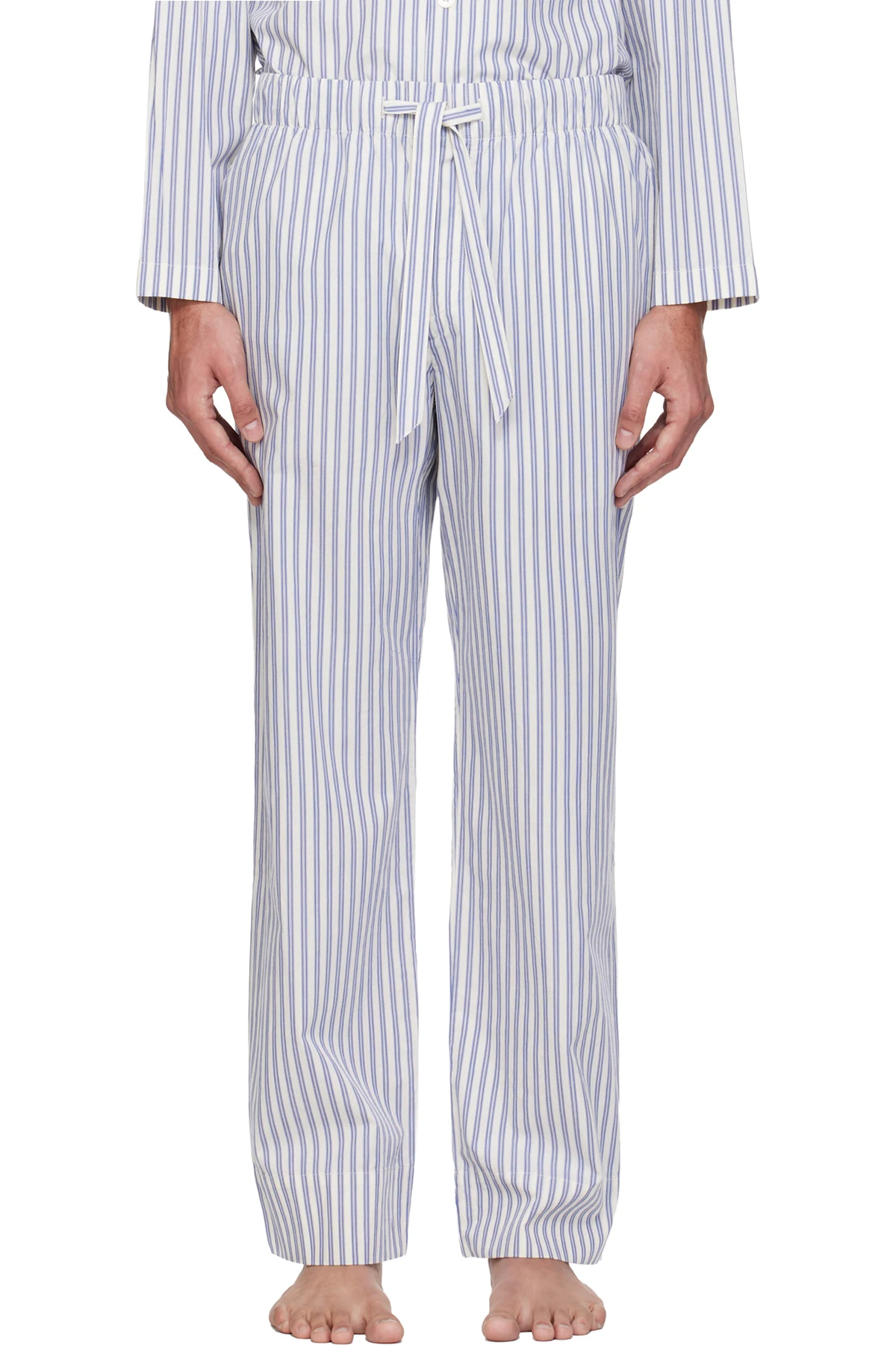 White & Blue Poplin Pyjama Pants