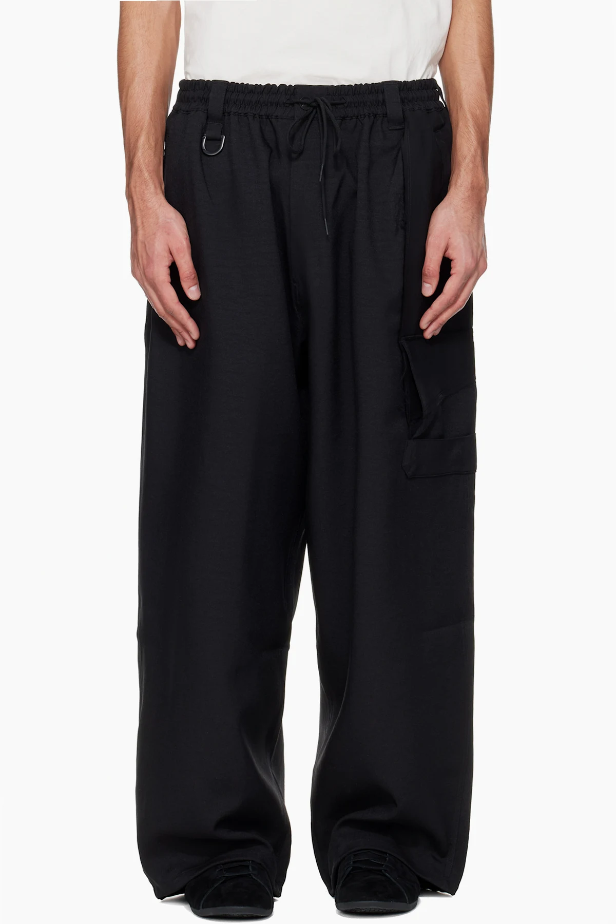 Black Sport Uniform Straight Cargo Pants