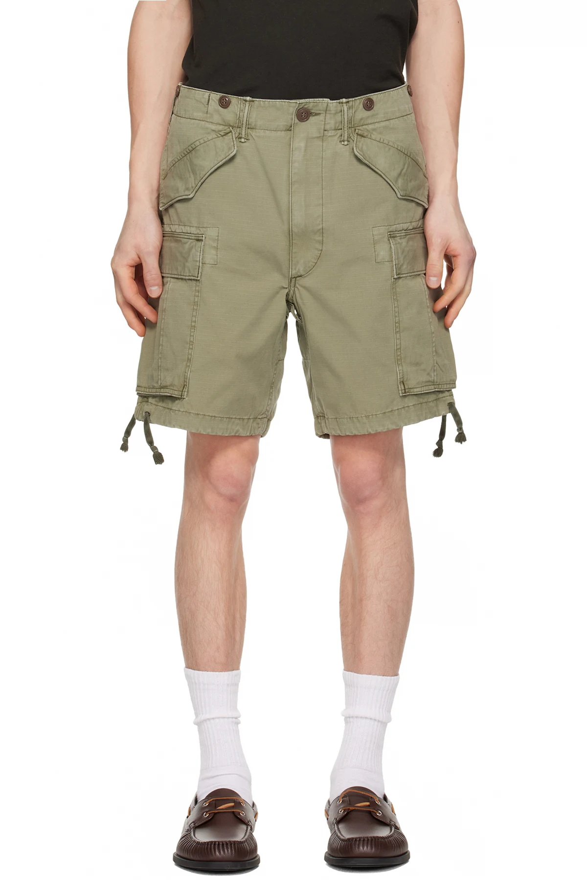 Green Classic Fit Ripstop Cargo Shorts