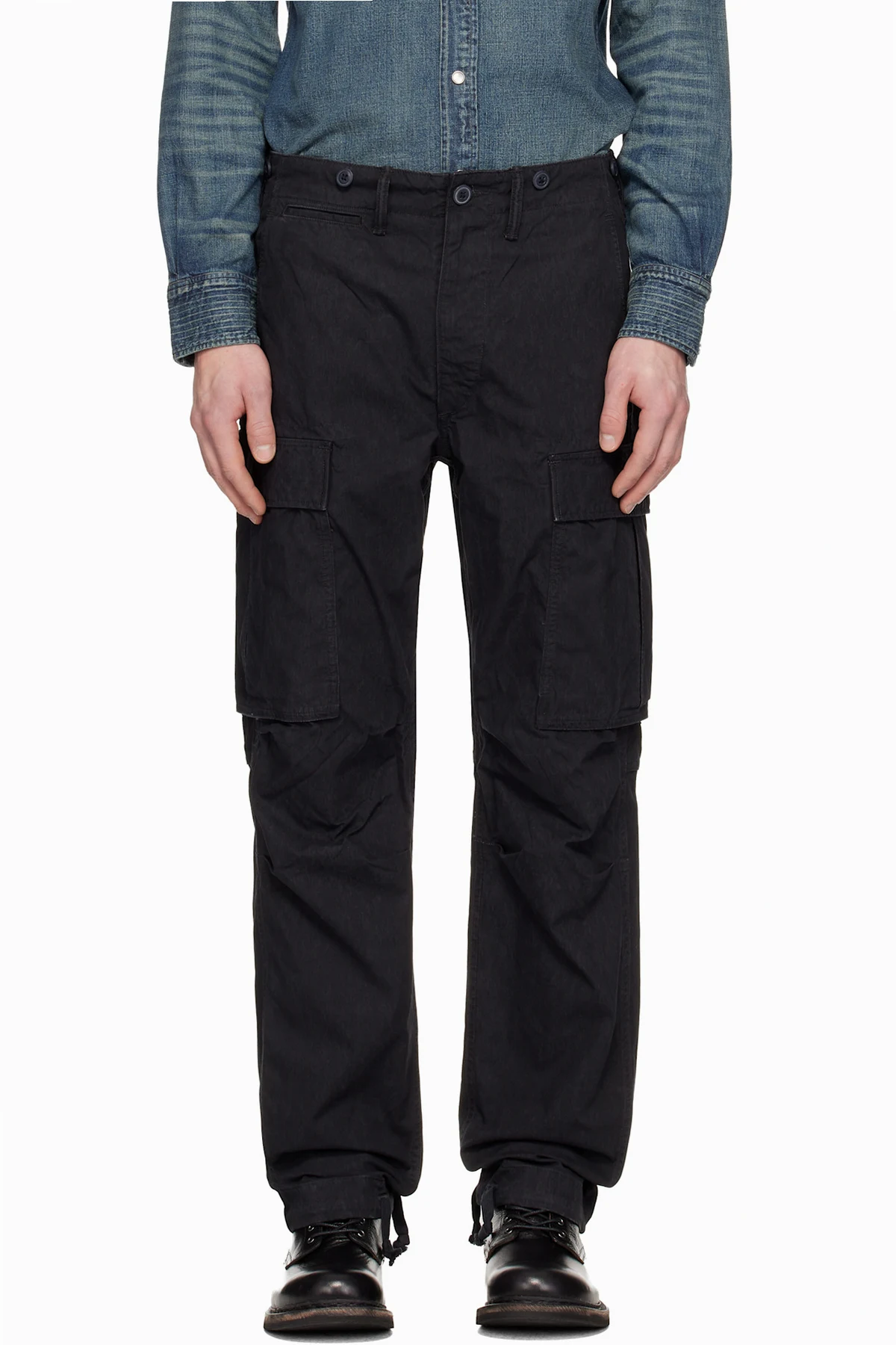 Black Surplus Poplin Cargo Pants