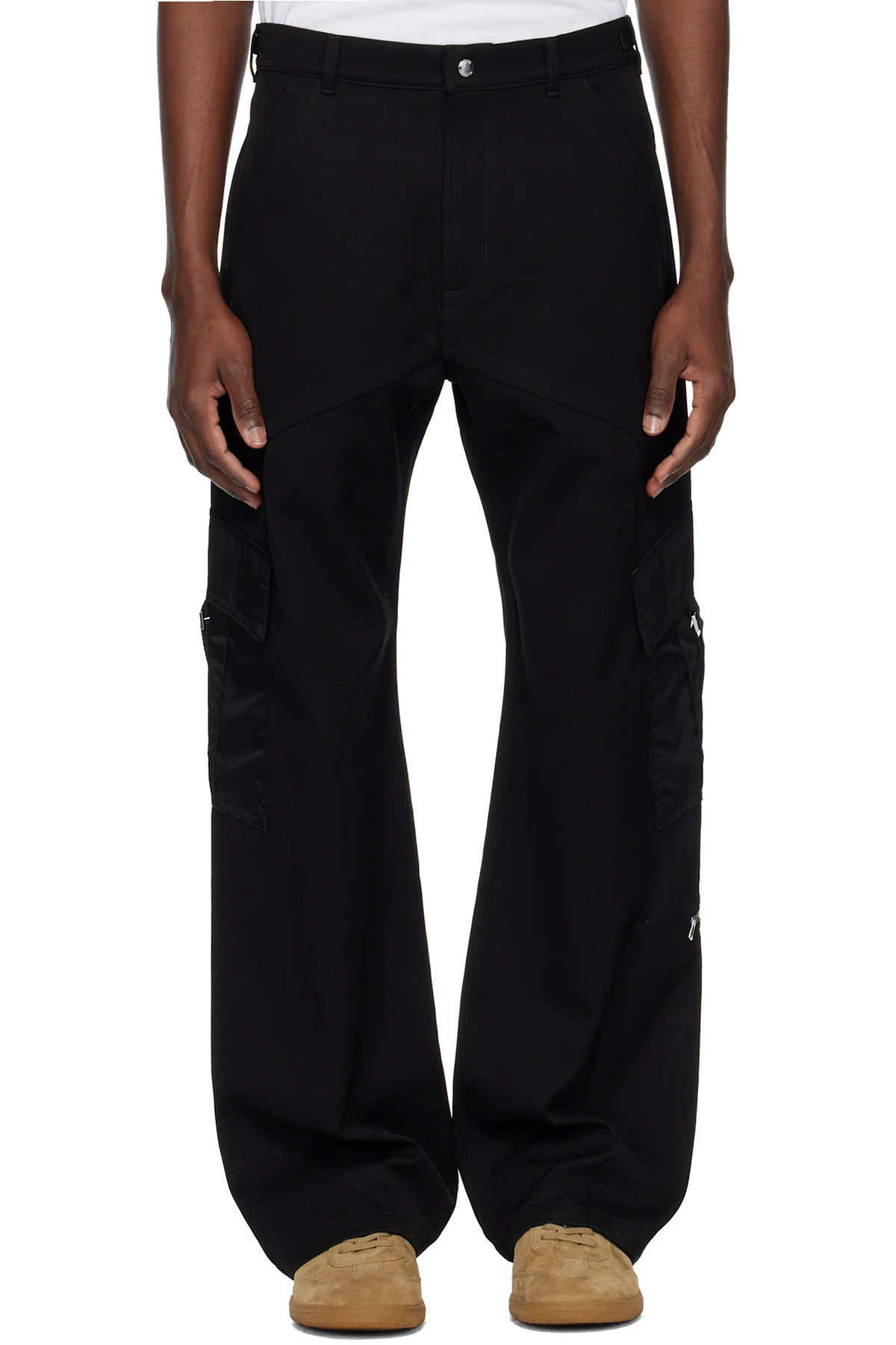 Black Paneled Cargo Pants