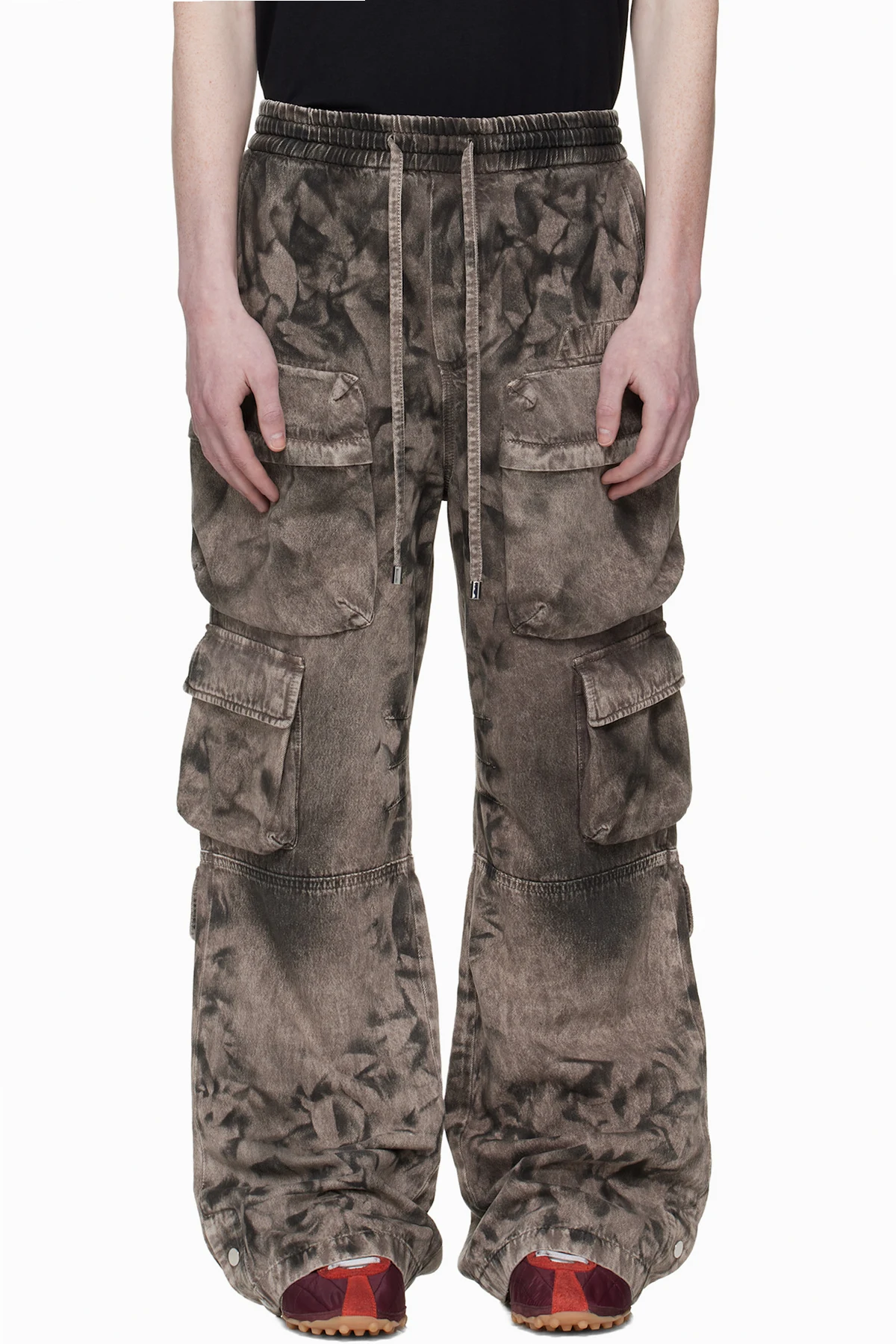 Gray Washed Cargo Jeans