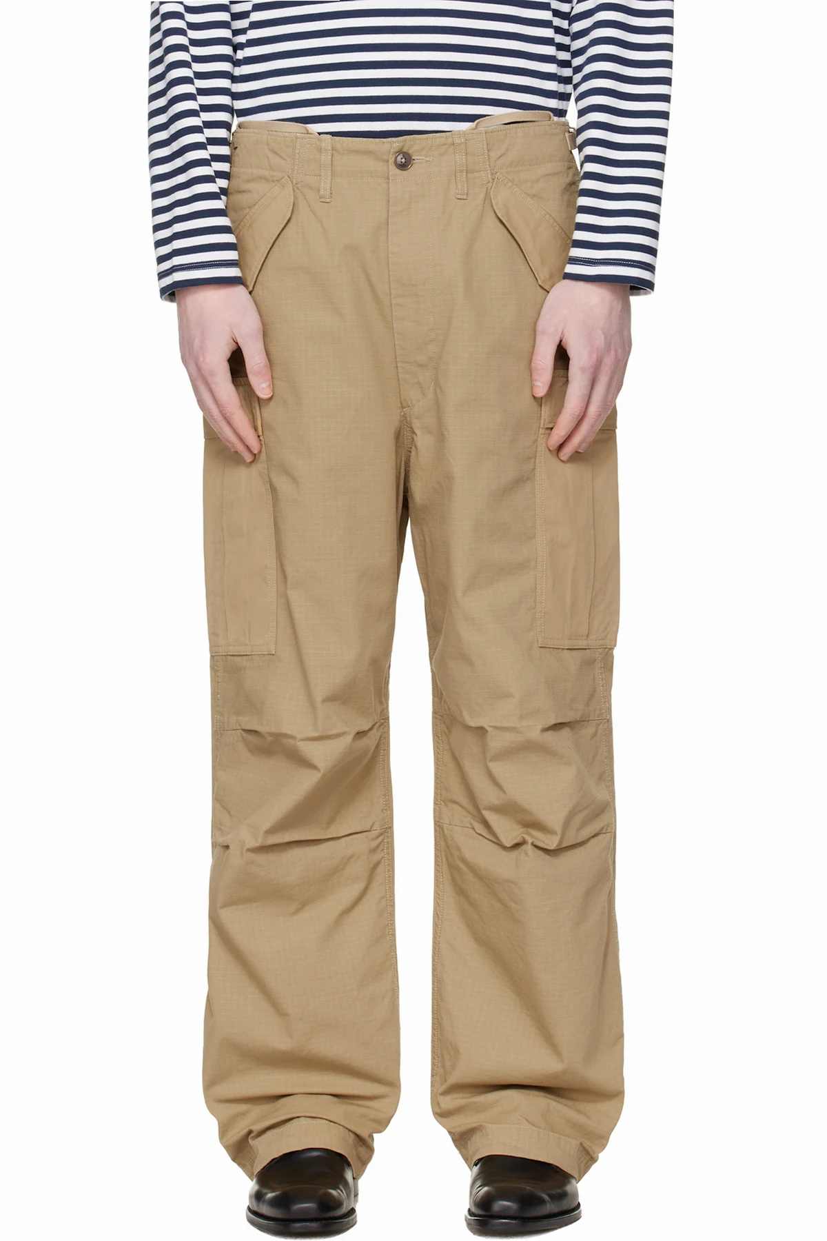 Beige Ripstop Cargo Pants