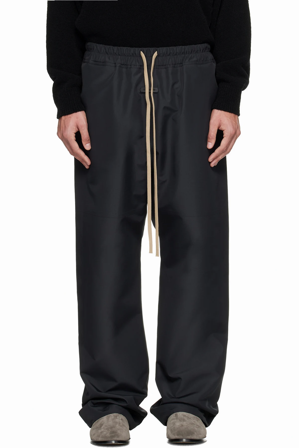 Black Technical Split Knee Lounge Pants