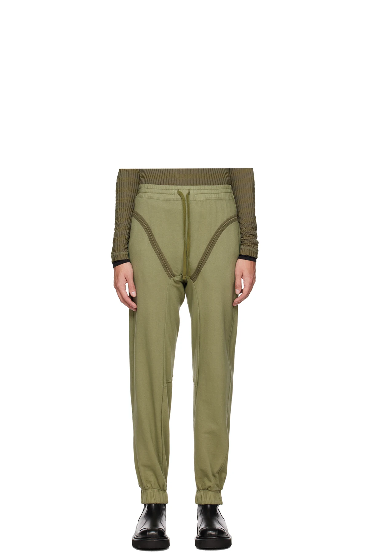 SSENSE Exclusive Khaki V-Line Lounge Pants