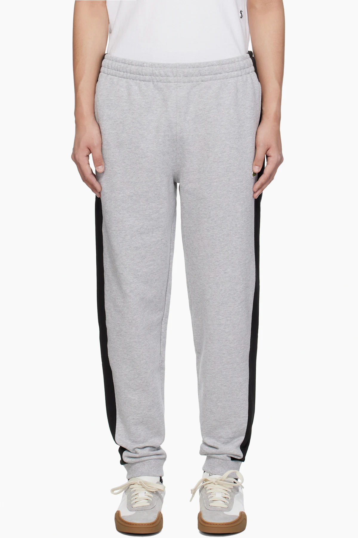 Gray & Black Tapered Fit Colorblock Sweatpants