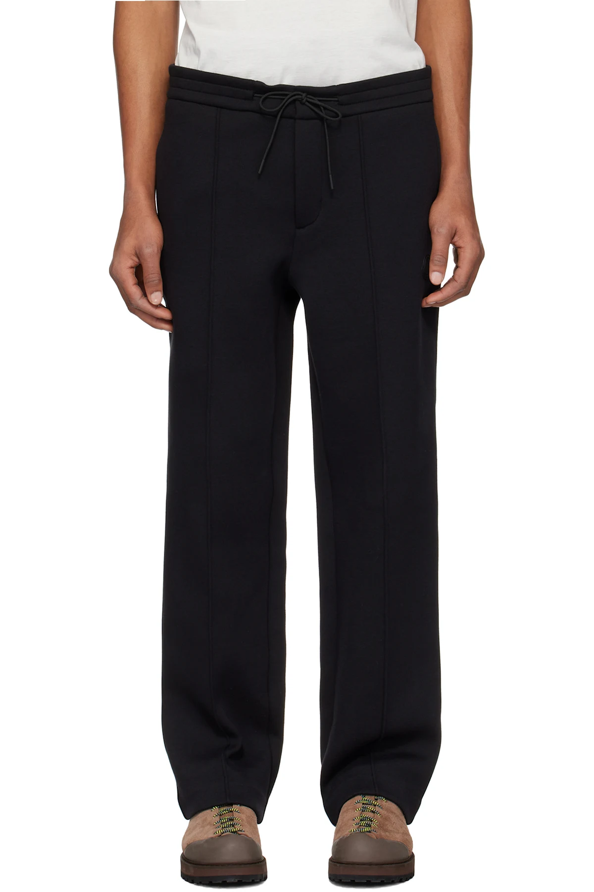 Black Logo Patch Cotton & Neoprene Sweatpants