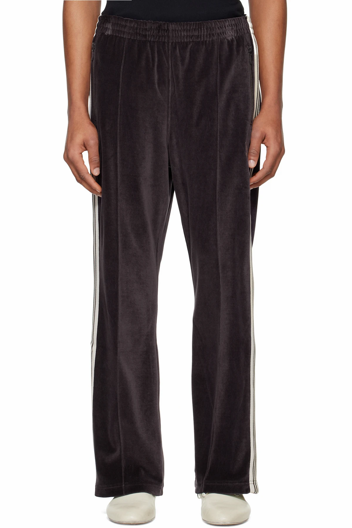 Black Boot-Cut Track Pants