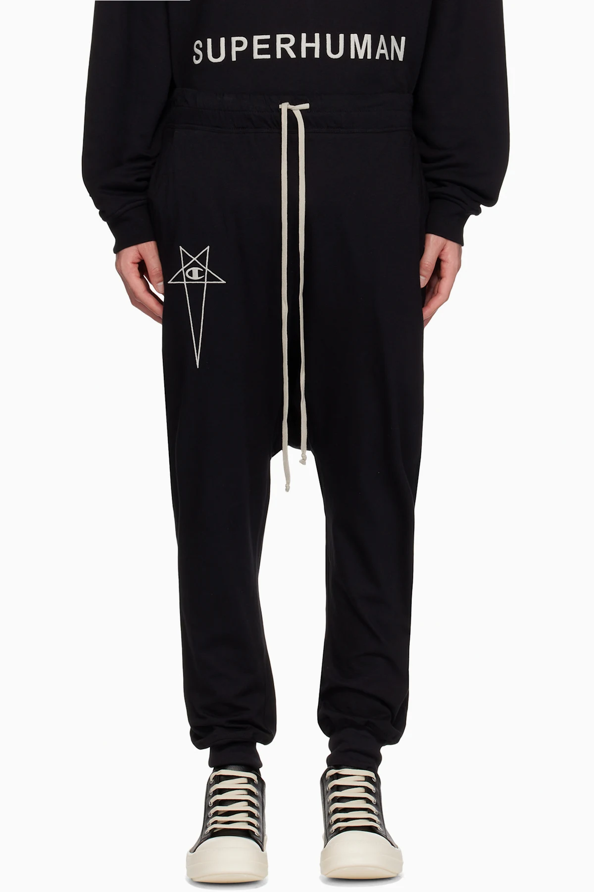 Black Champion Edition Prisoner Drawstring Sweatpants