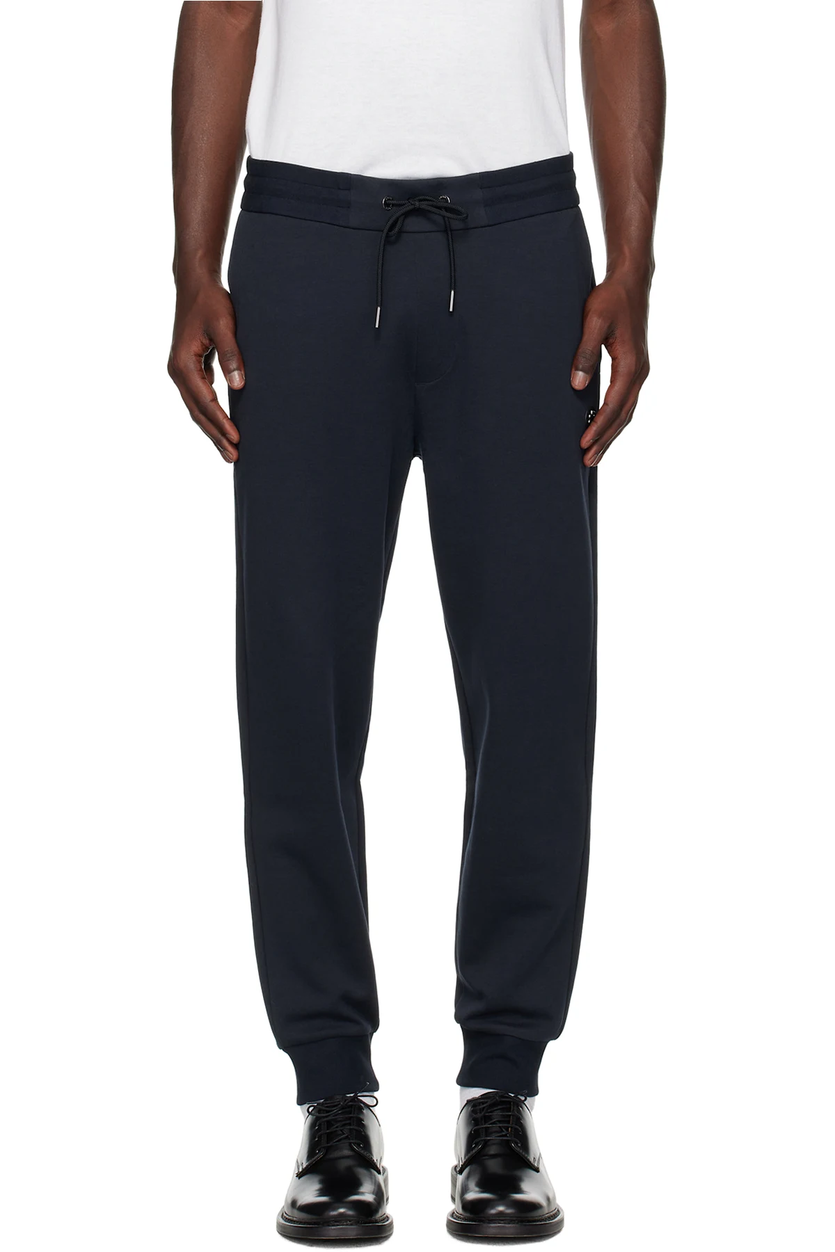 Navy Drawstring Jersey Cotton Sweatpants