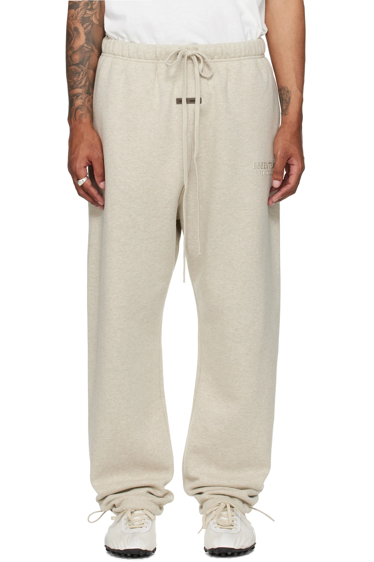Beige Relaxed Fleece Sweatpants
