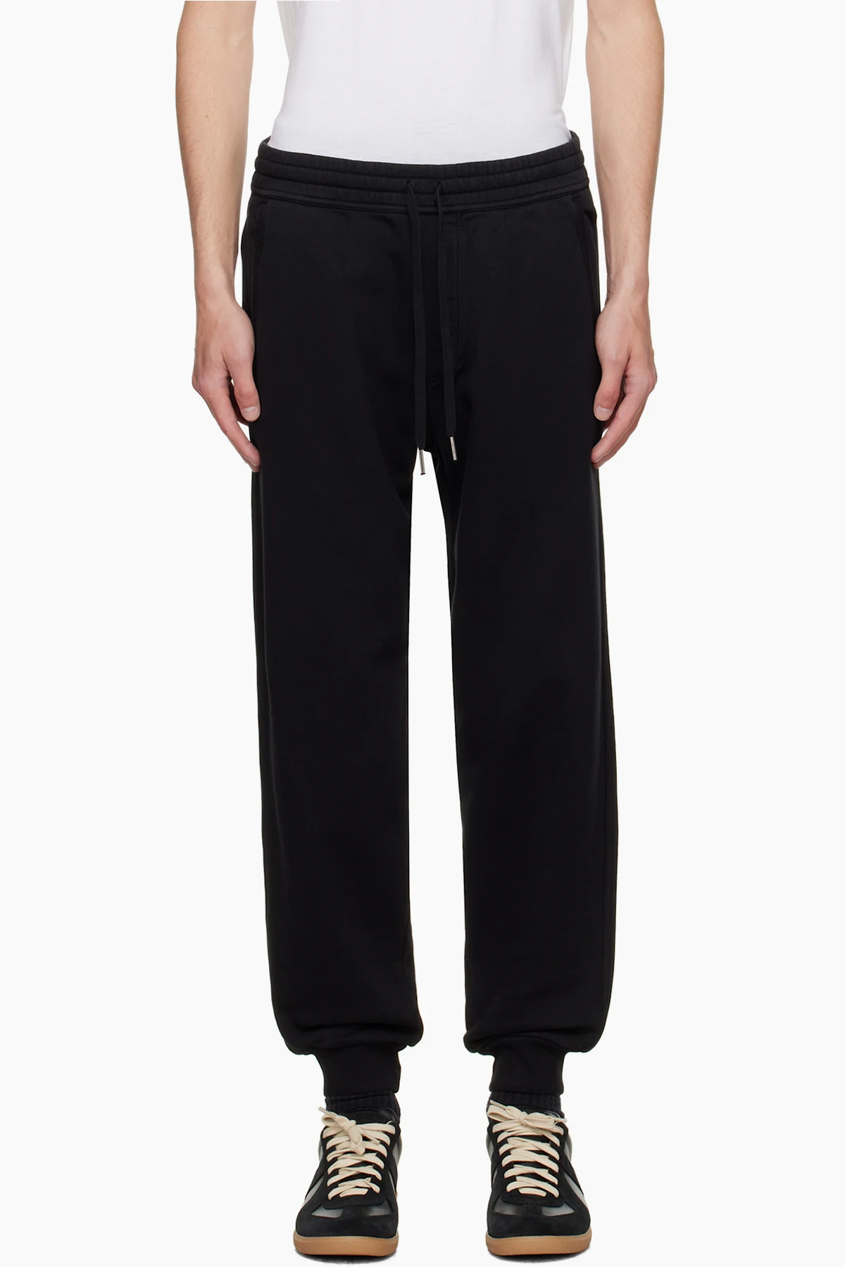 Black Cotton Fleece Sweatpants