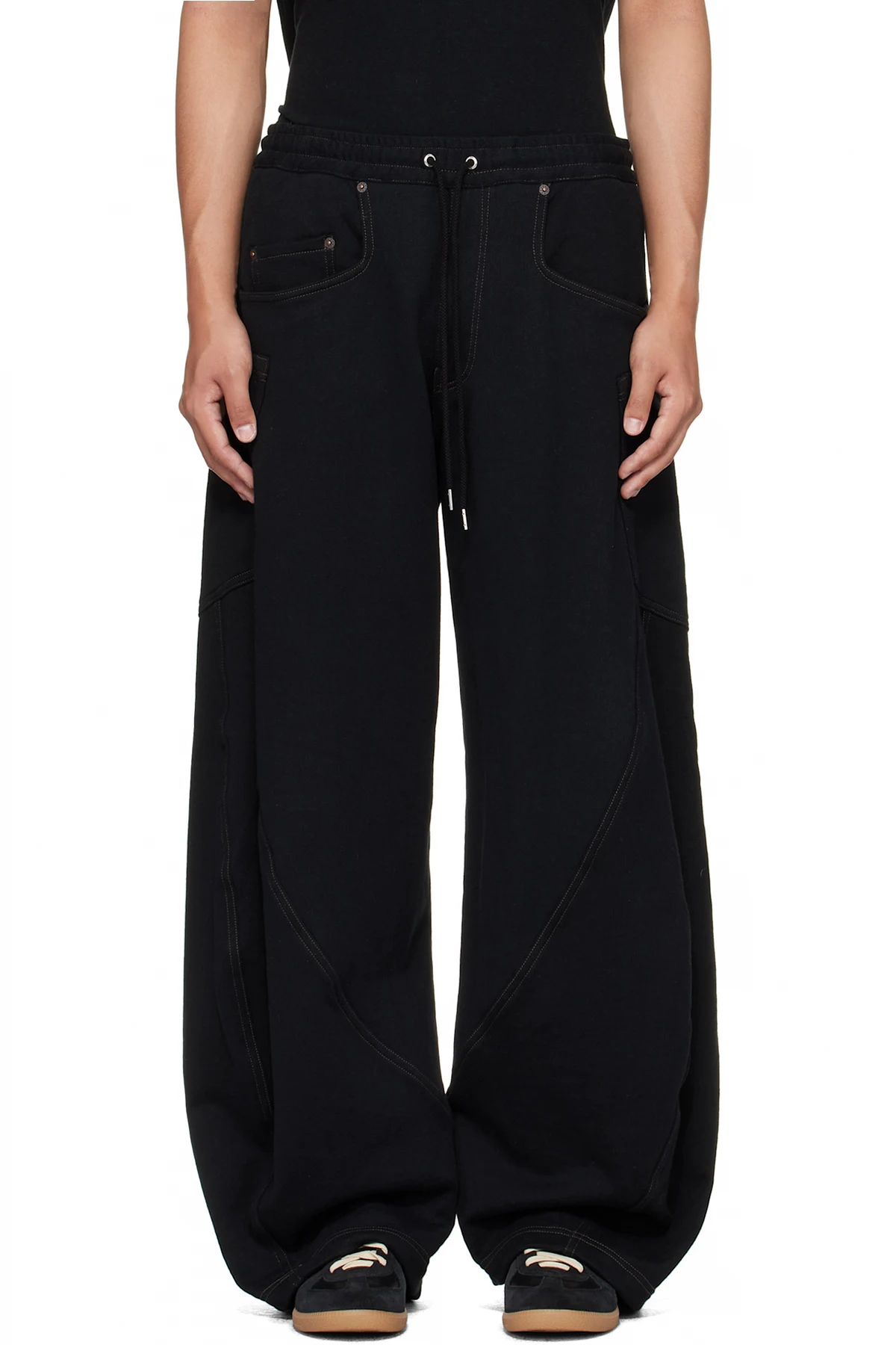 Black 3D Cutting Sweatpants