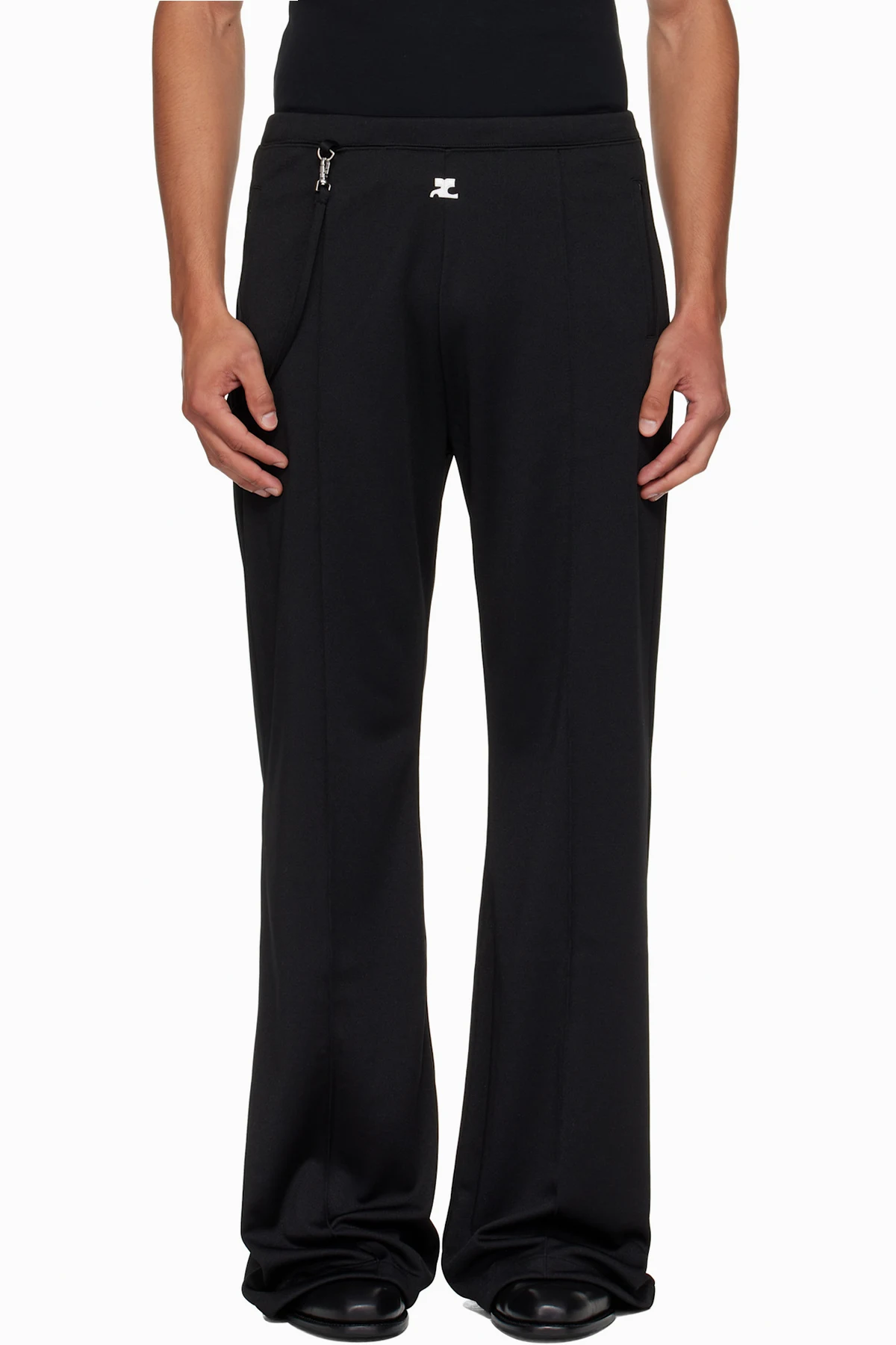 Black Flare Interlock Tracksuit Pants