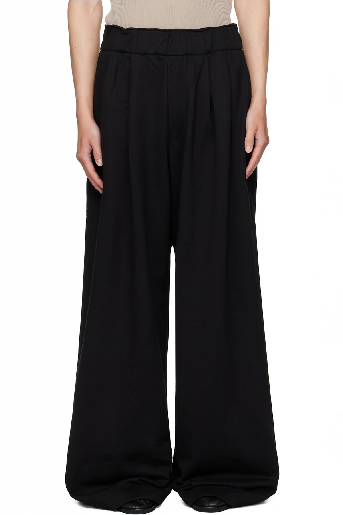 Black Pleated Sweatpants