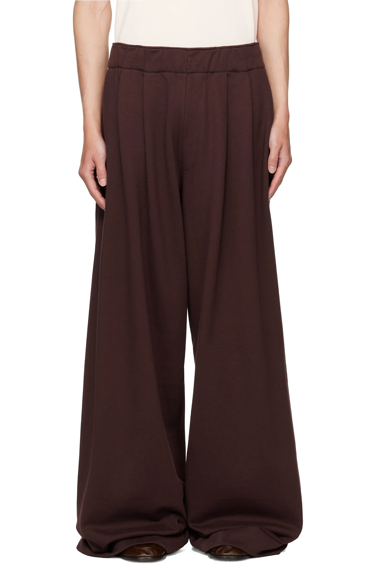 Burgundy Pleated Sweatpants