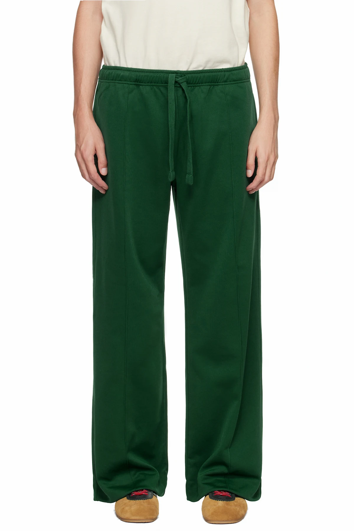 Green Pintuck Sweatpants