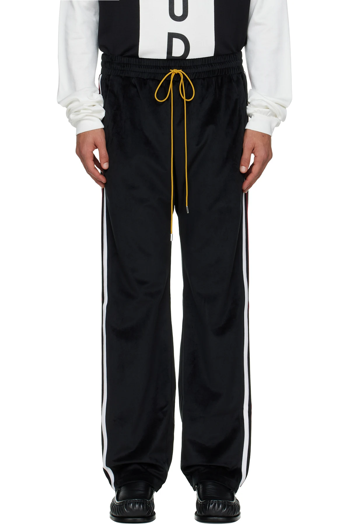 Black Mancino Velour Track Pants