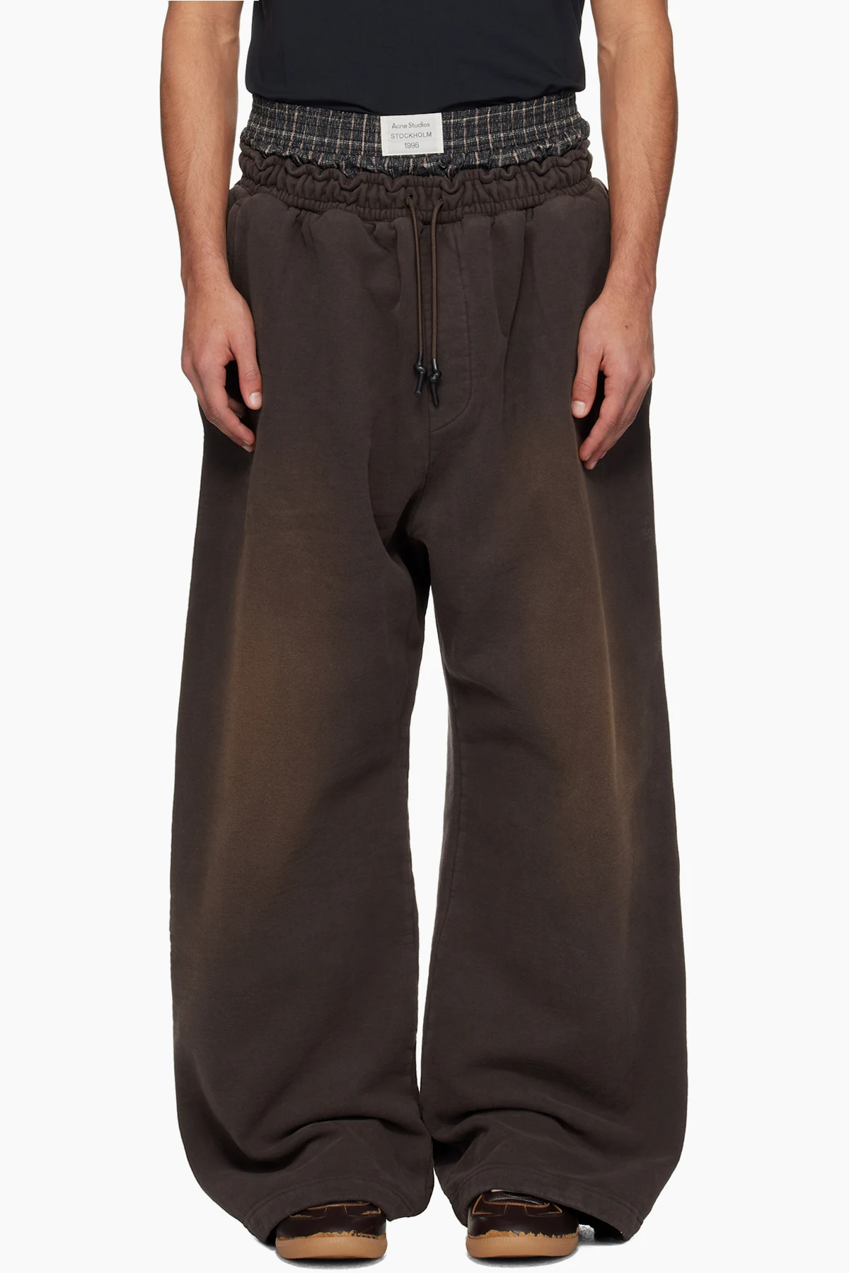 Brown Layered Logo Sweatpants